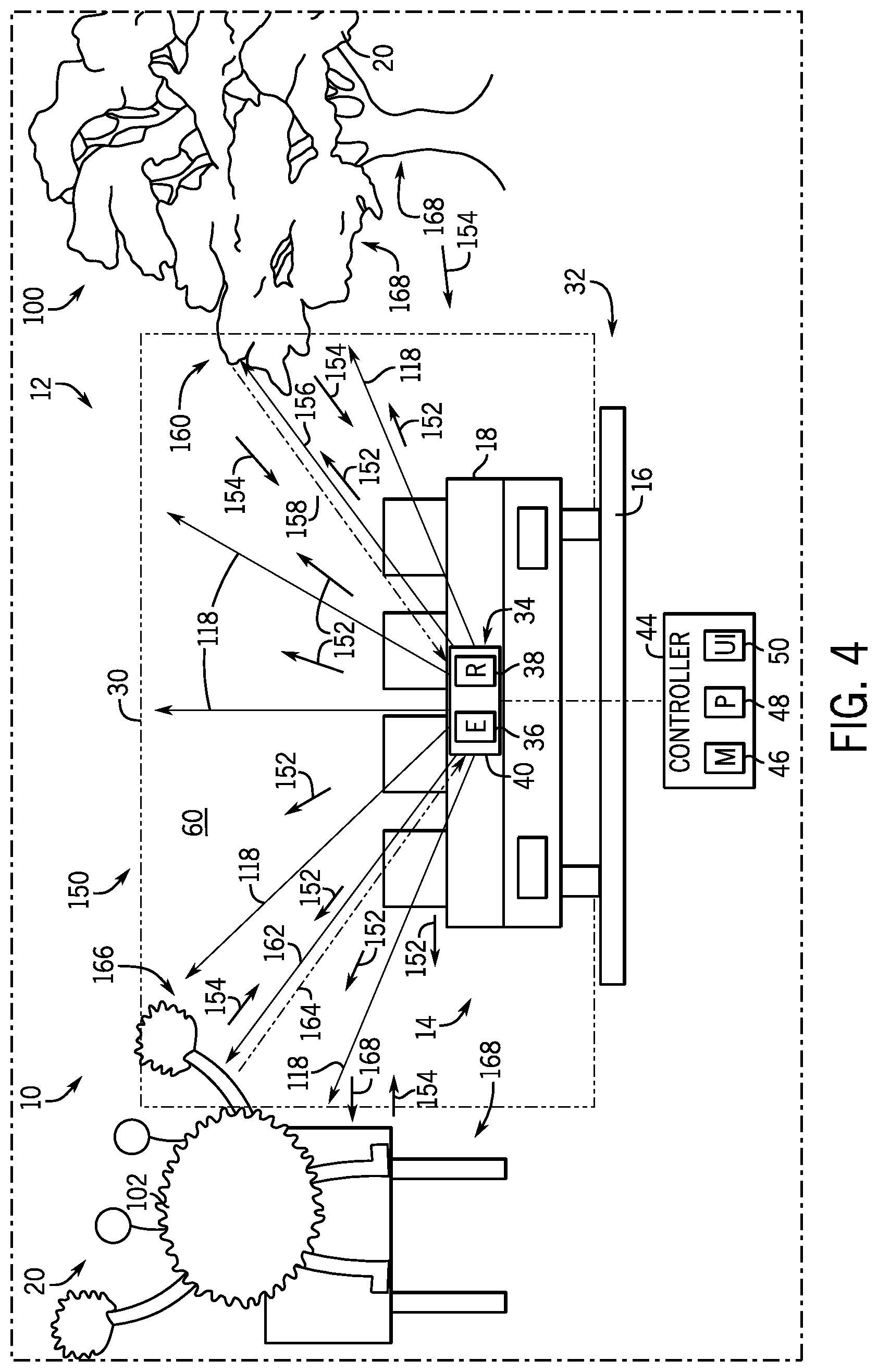 Patent US12618966 Figure 4 – Clearance envelope scanning system