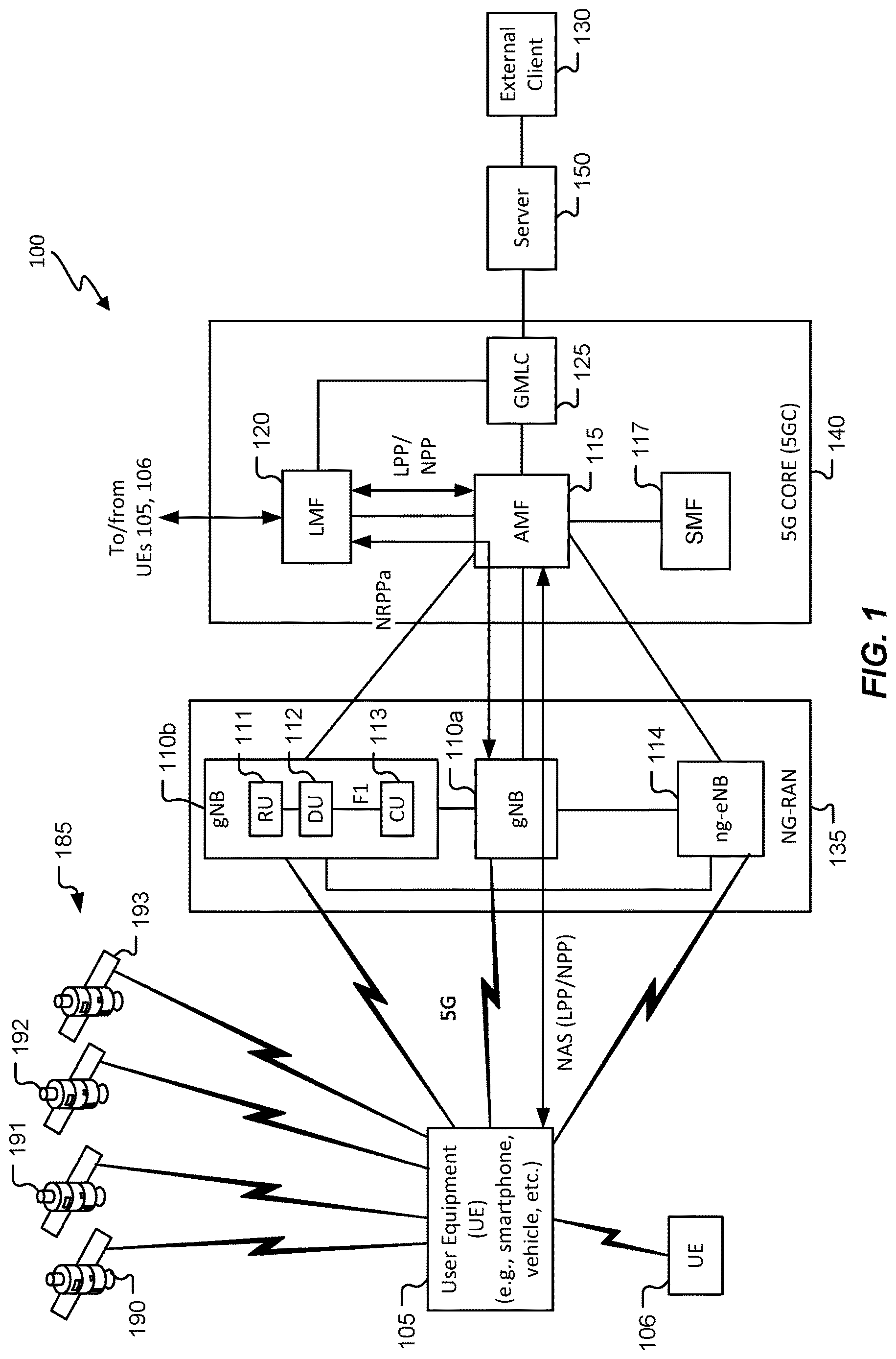 Patent US12618985 — Cooperative positioning with multiple global navigation satellite system receivers — Figure 1