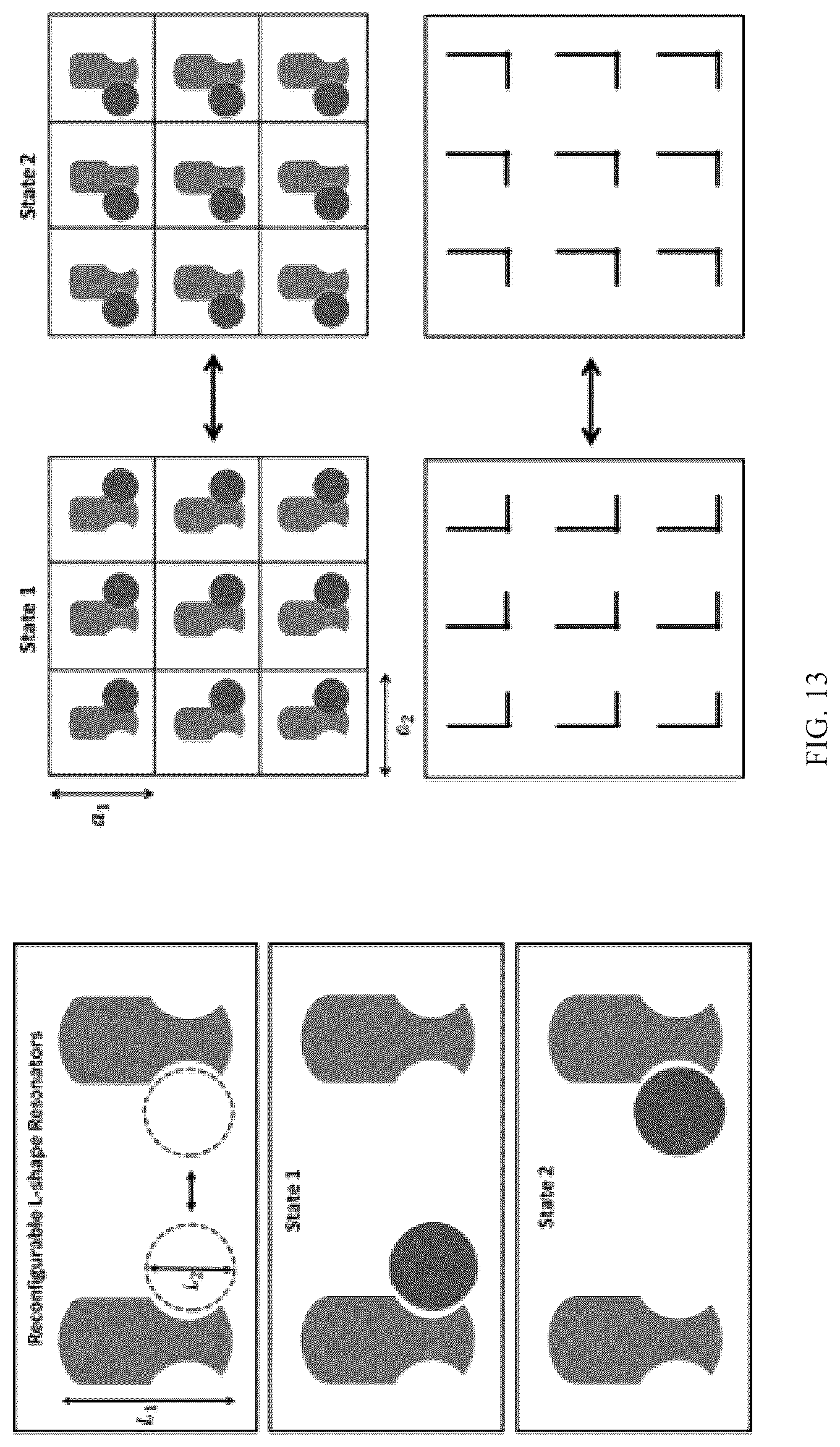 Patent US12619003 Figure 13 – Multistable elastic pixel (mep)-based reversibly reconfigurable metasurfaces