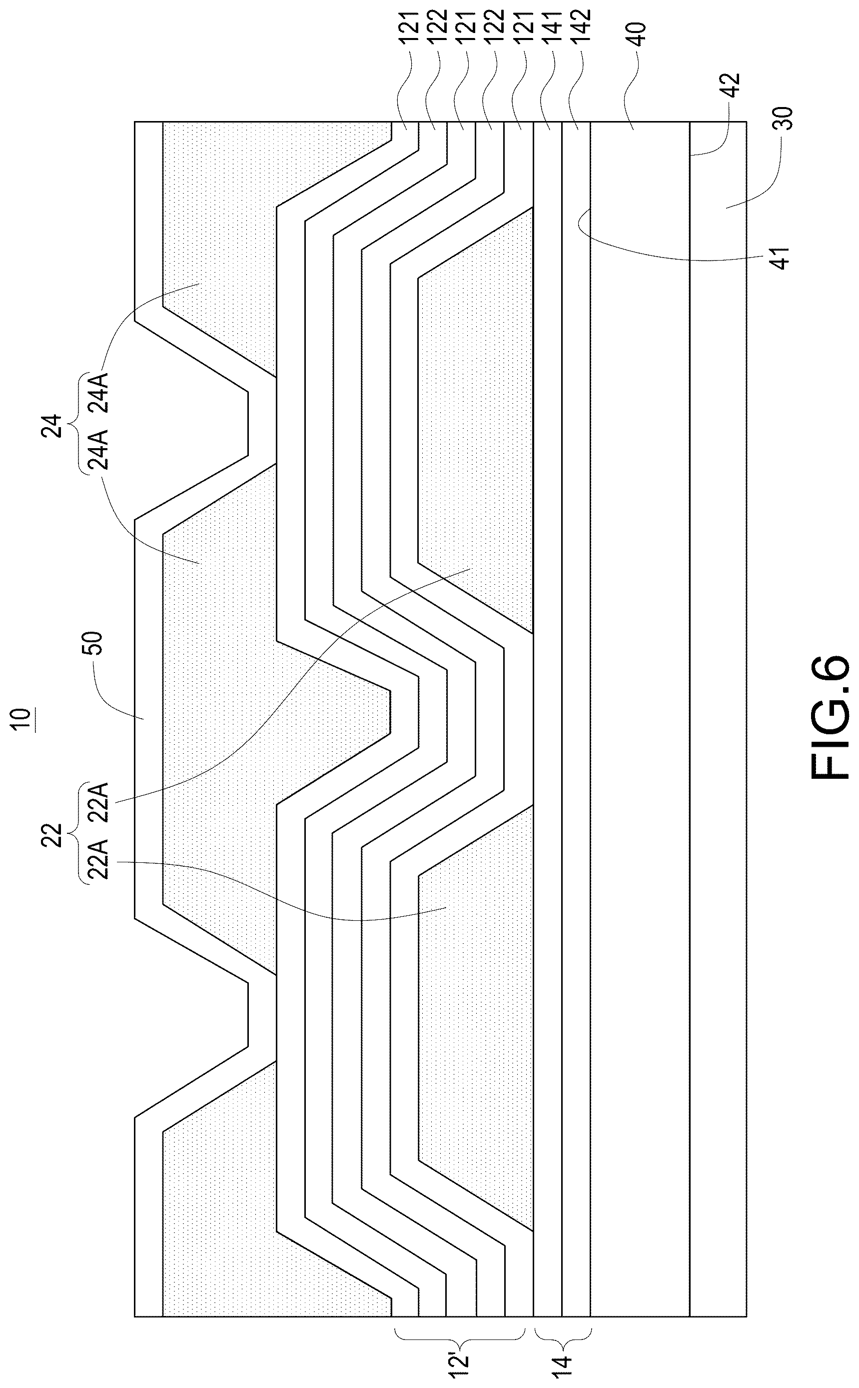 Patent US12619011 Figure 5 – Protection film structure with composite hardening layer