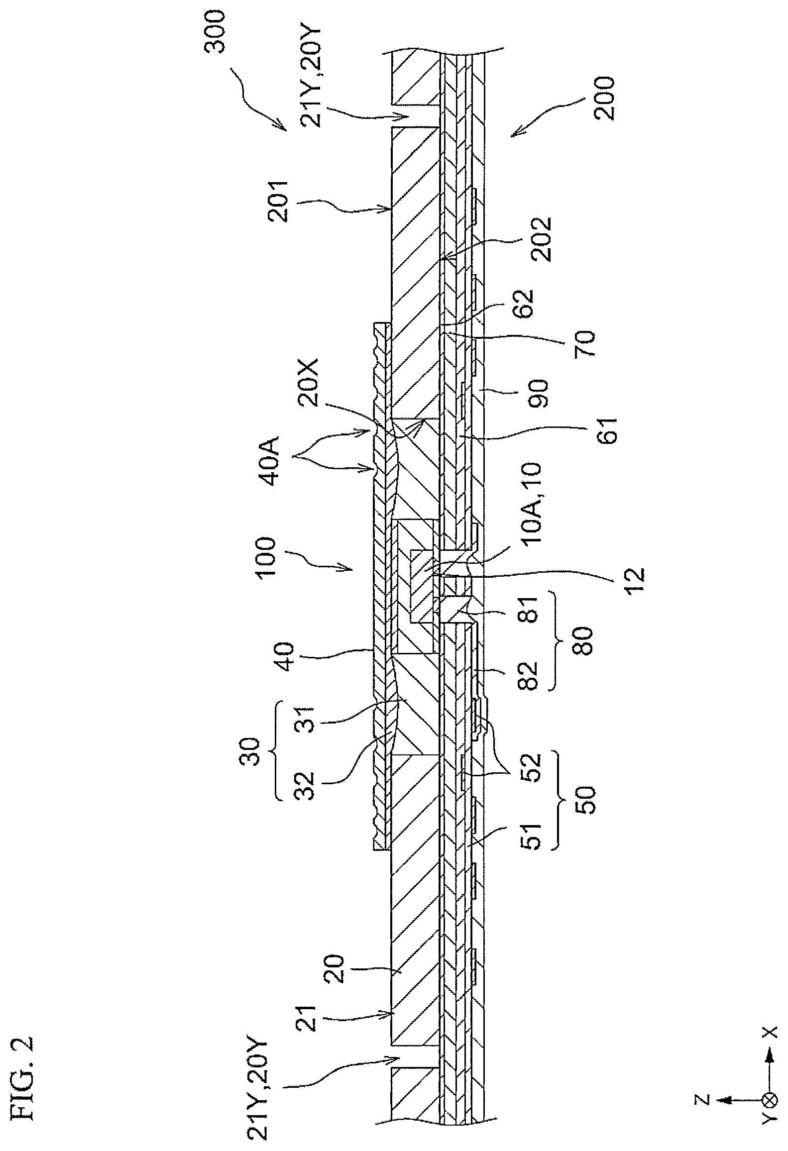 Patent US12619022 Figure 2 – Light-emitting module and planar light source