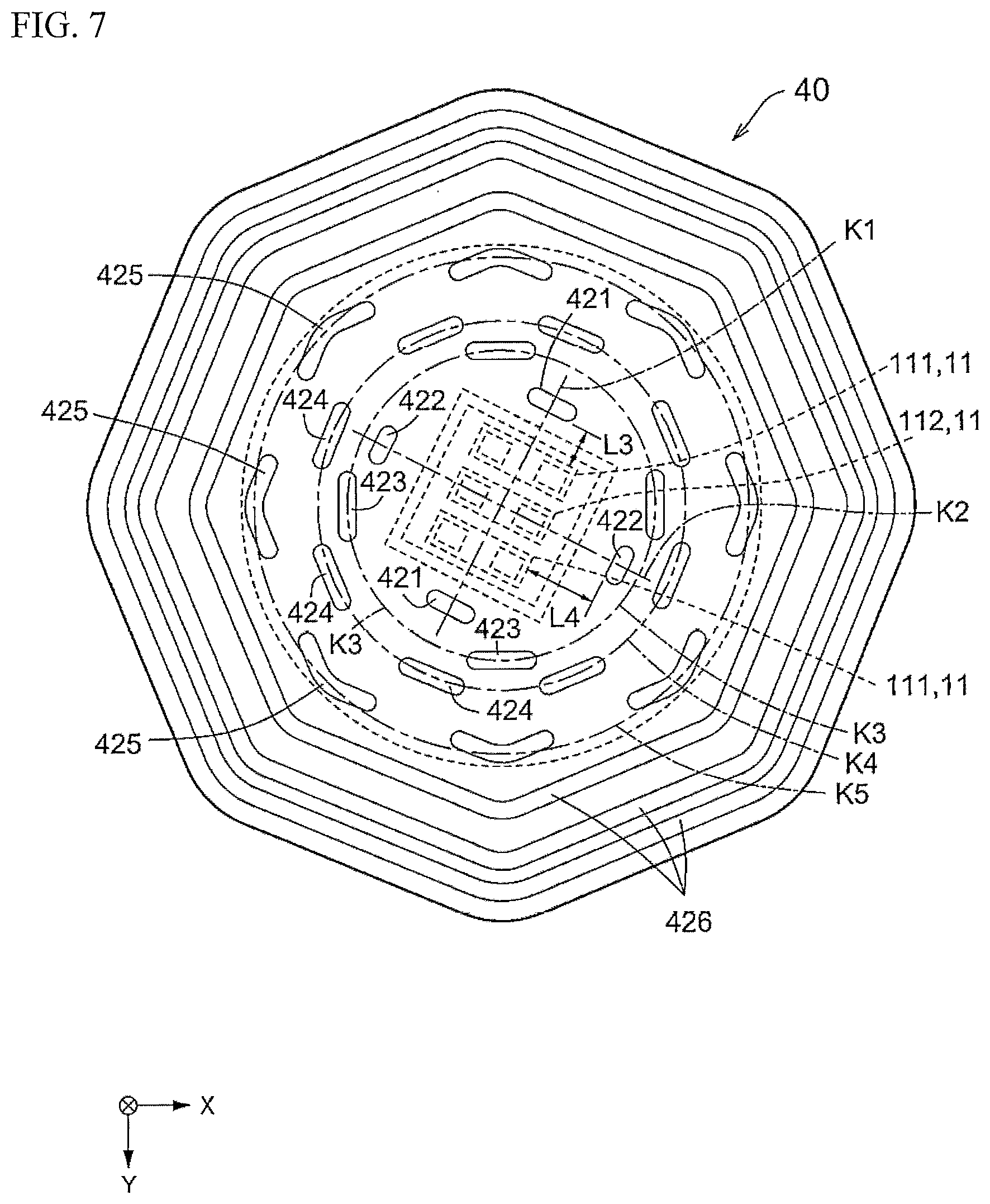 Patent US12619022 Figure 7 – Light-emitting module and planar light source