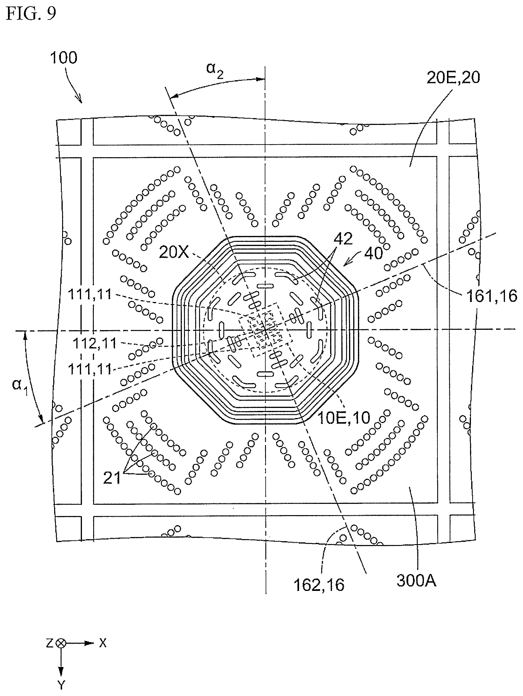 Patent US12619022 Figure 9 – Light-emitting module and planar light source