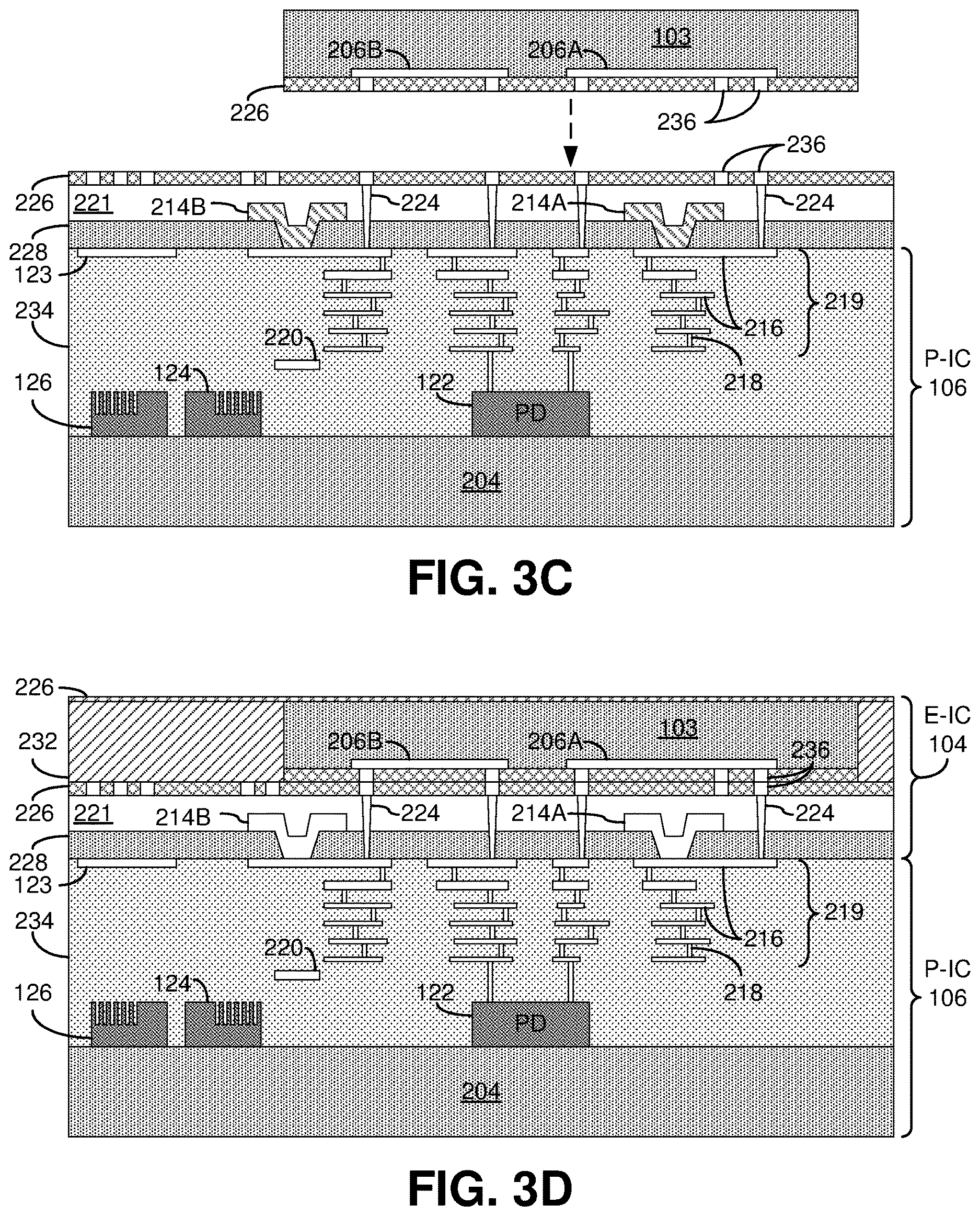 Patent US12619037 Figure 5 – Integrated circuit device facilitating same-side optical and electrical testing