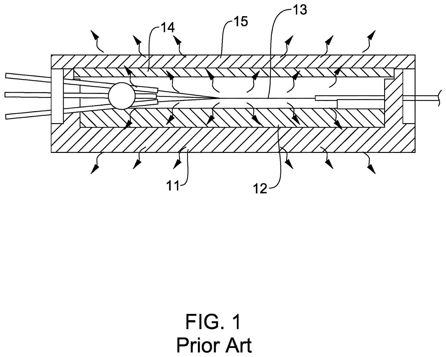 Patent US12619039 Figure 1 – Optical fiber combiner with a heat sink and method of dissipating heat using same in a vacuum