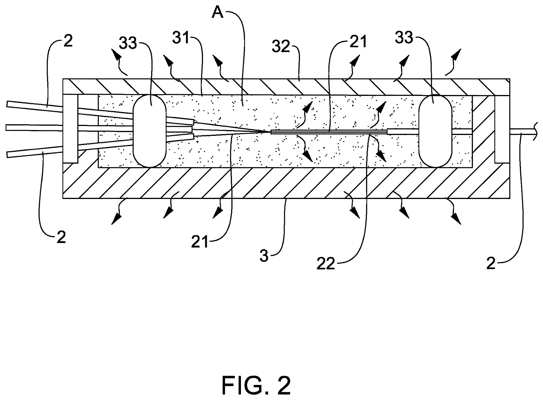 Patent US12619039 Figure 2 – Optical fiber combiner with a heat sink and method of dissipating heat using same in a vacuum
