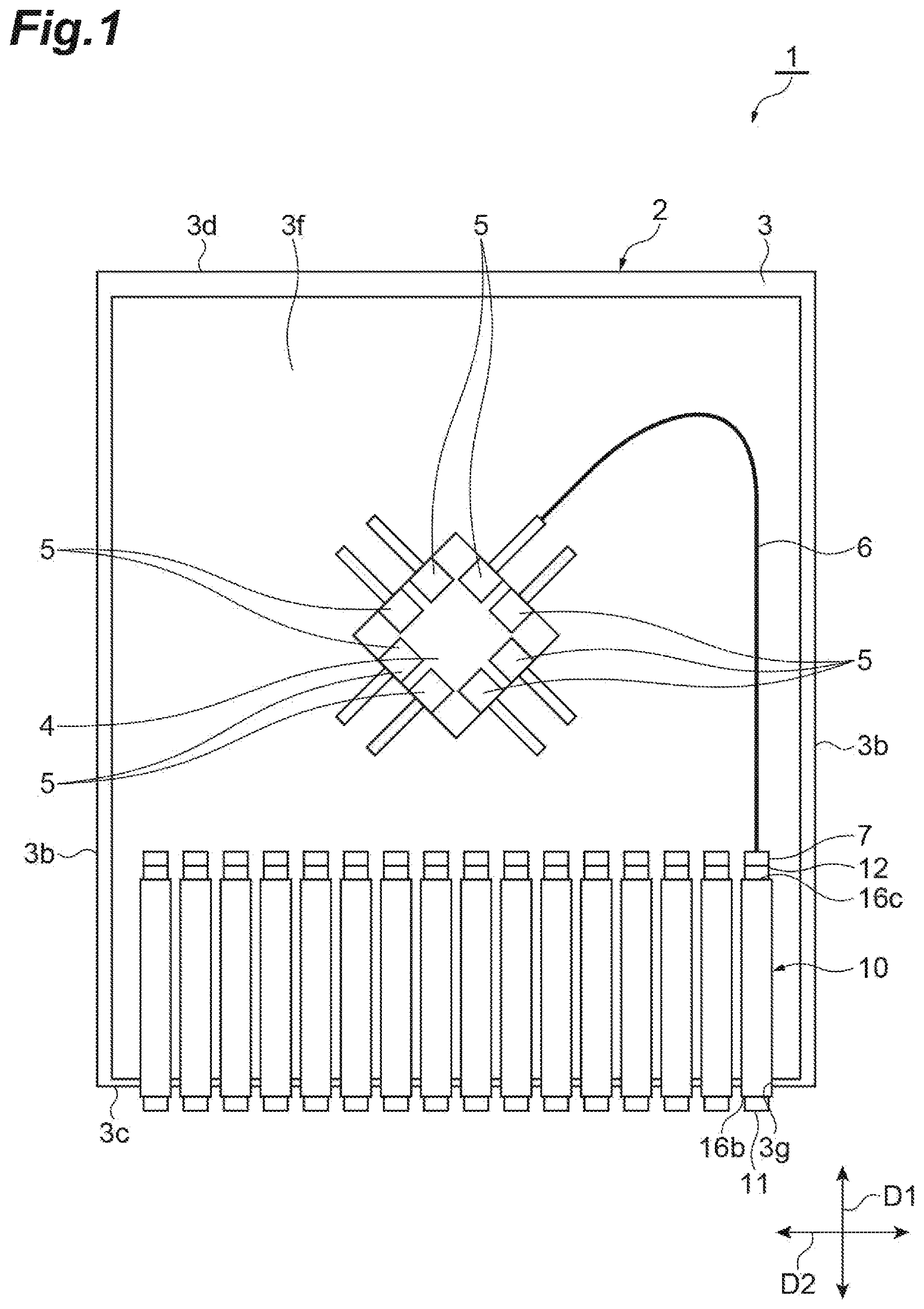 Patent US12619040 Figure 1 – Optical fiber module