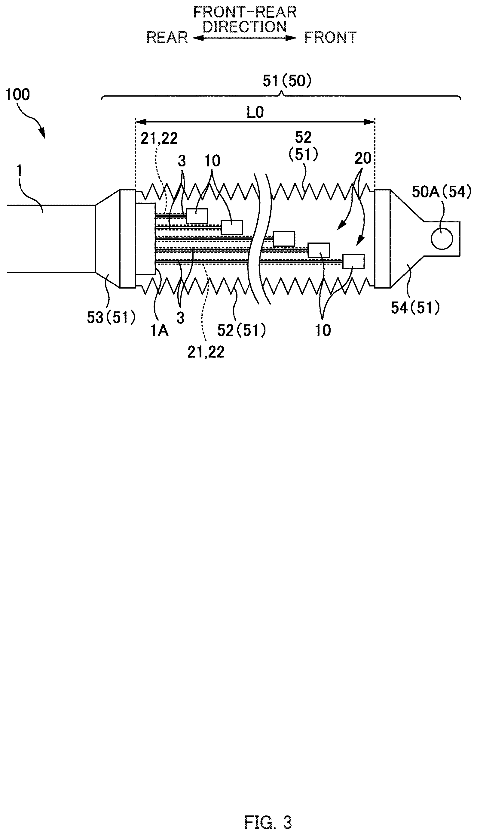 Patent US12619045 Figure 3 – Efficient alignment structure for multiple connectors branching from a single optical cable