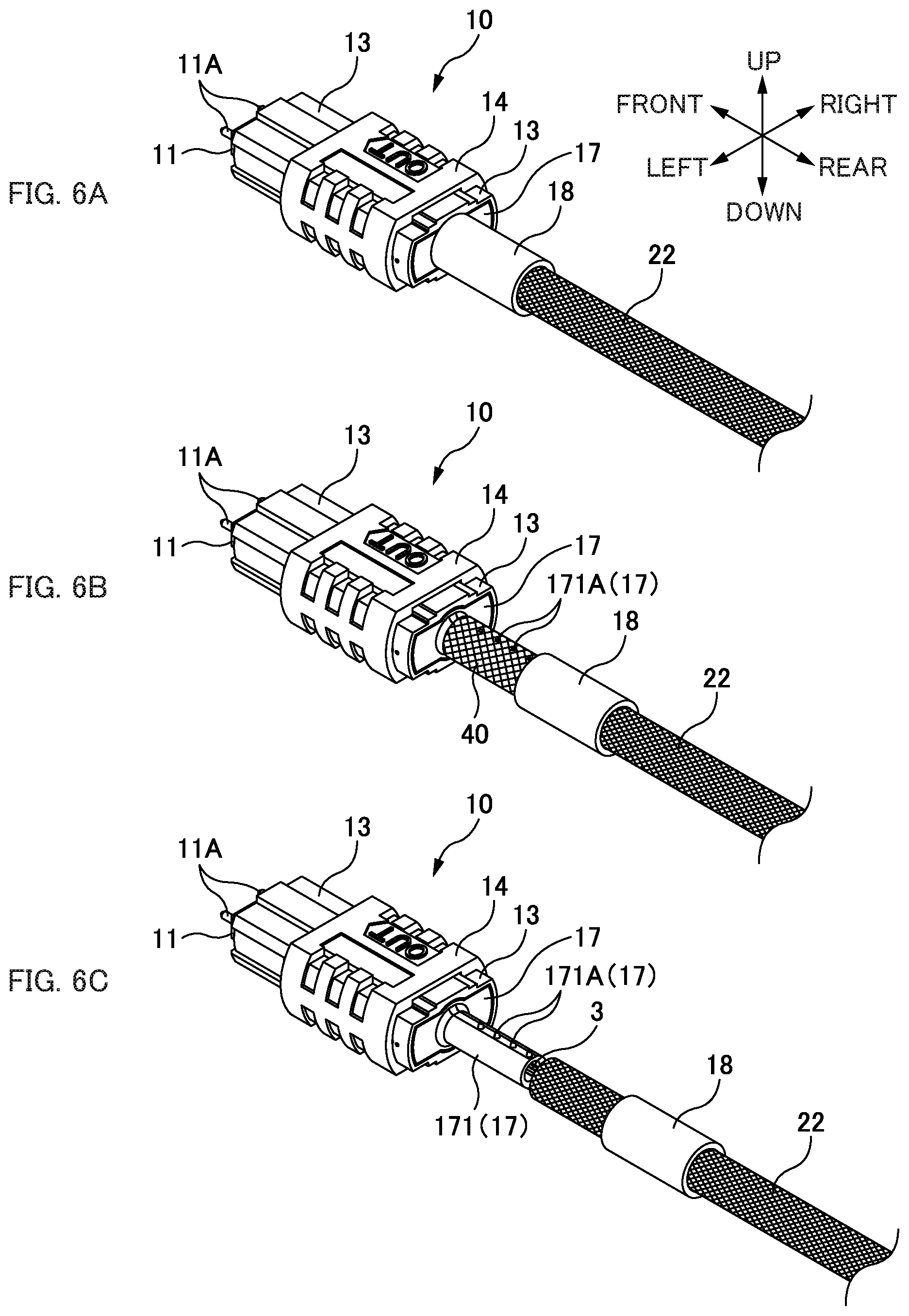 Patent US12619045 Figure 6 – Efficient alignment structure for multiple connectors branching from a single optical cable