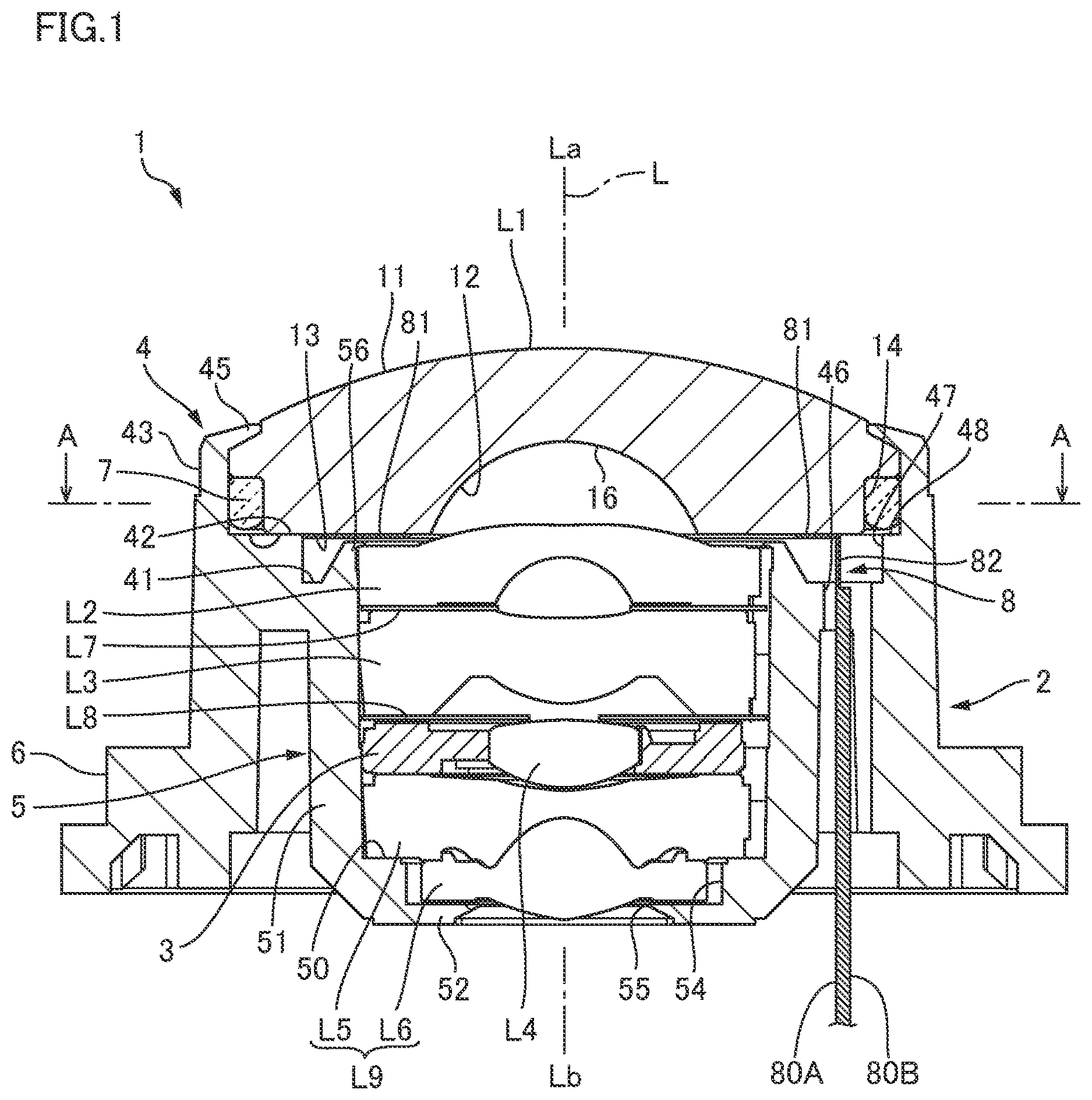Patent US12619047 Figure 1 – Lens unit
