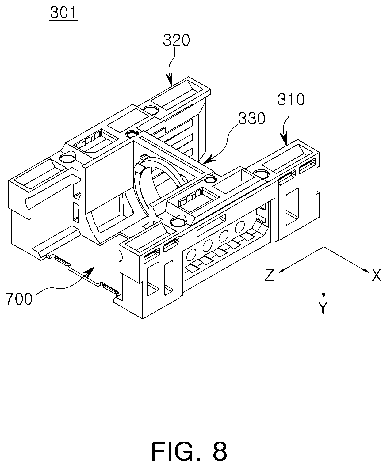 Patent US12619050 Figure 8 – Camera module