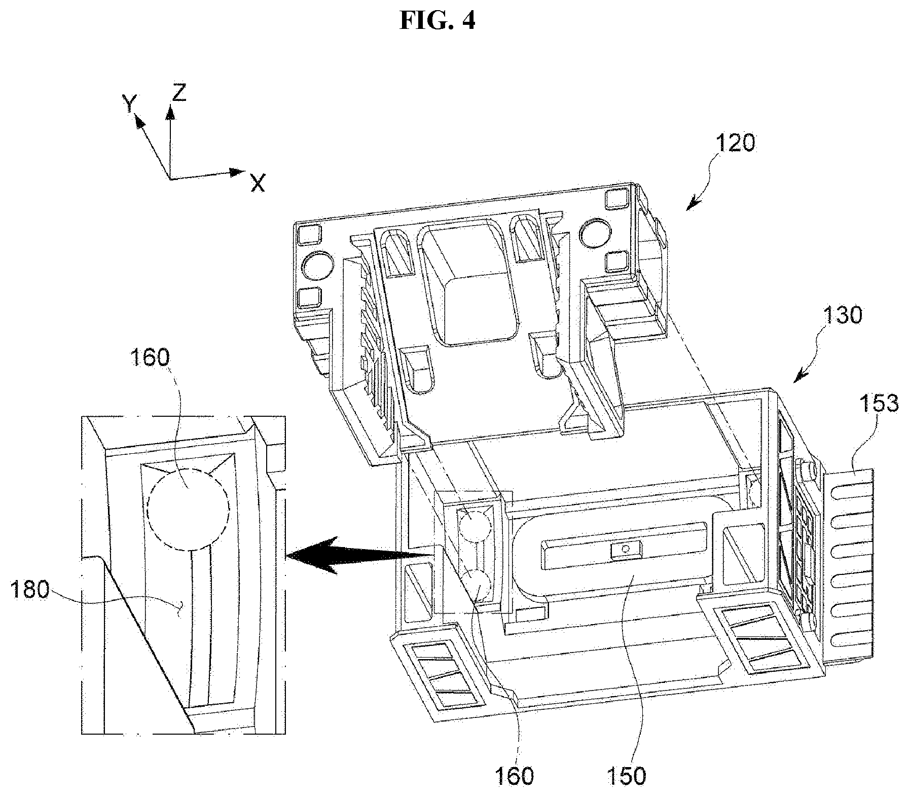 Patent US12619052 Figure 4 – Actuator for reflector having moving frame with reflector and camera module including the same