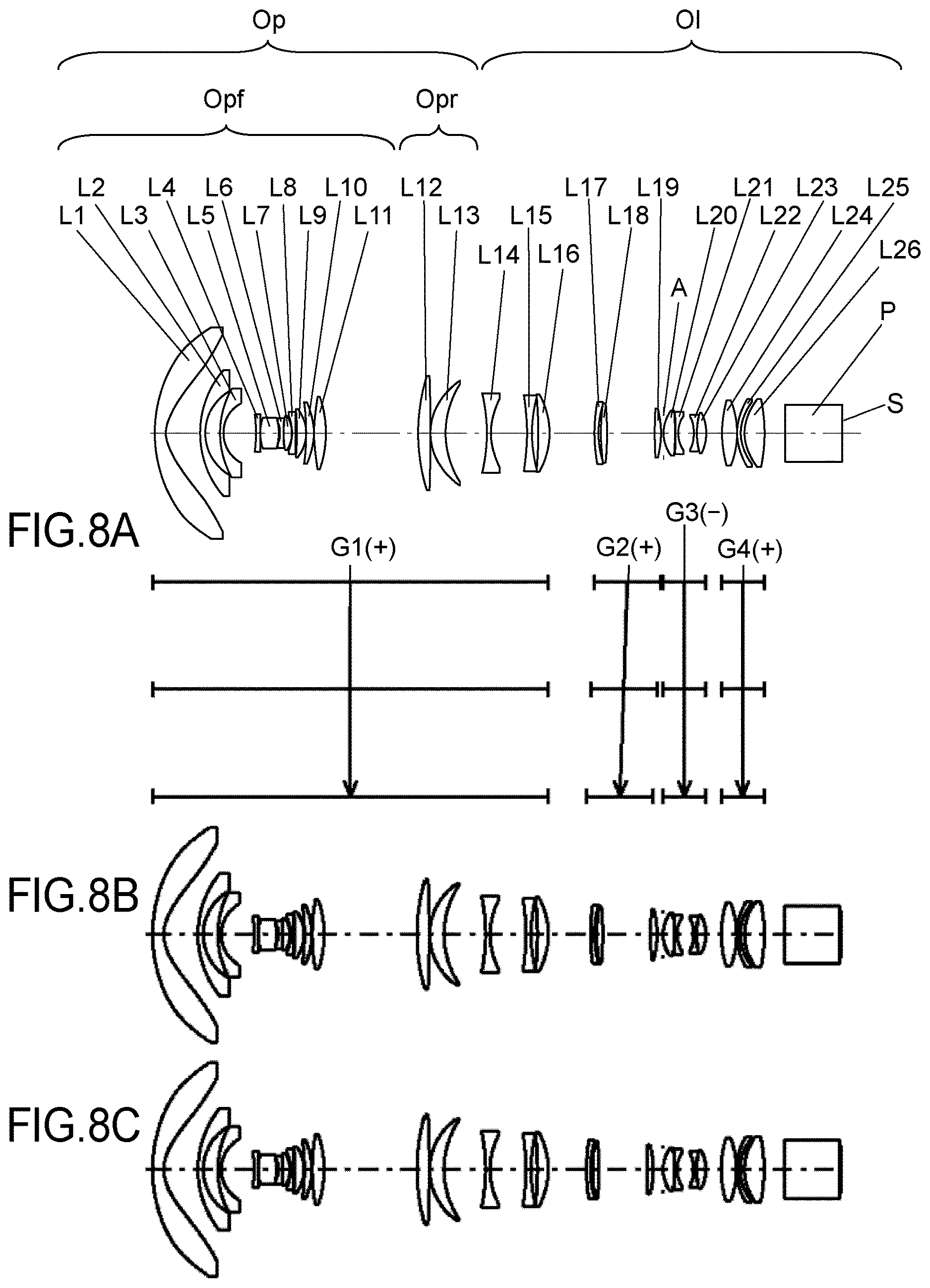 Patent US12619055 Figure 8 – Optical system, image projection apparatus, and imaging apparatus
