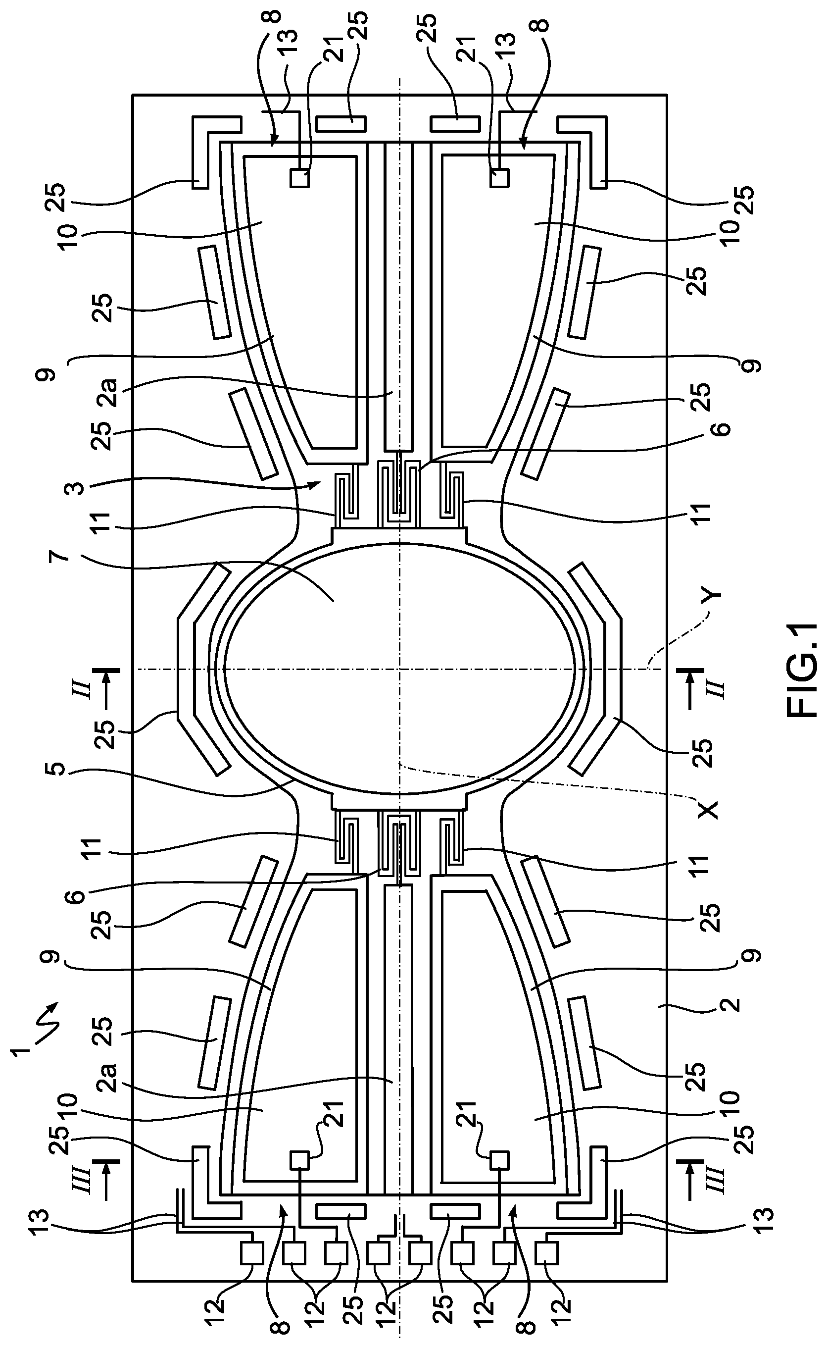 Patent US12619065 — Process for manufacturing a microelectromechanical mirror device and microelectromechanical mirror device — Figure 1