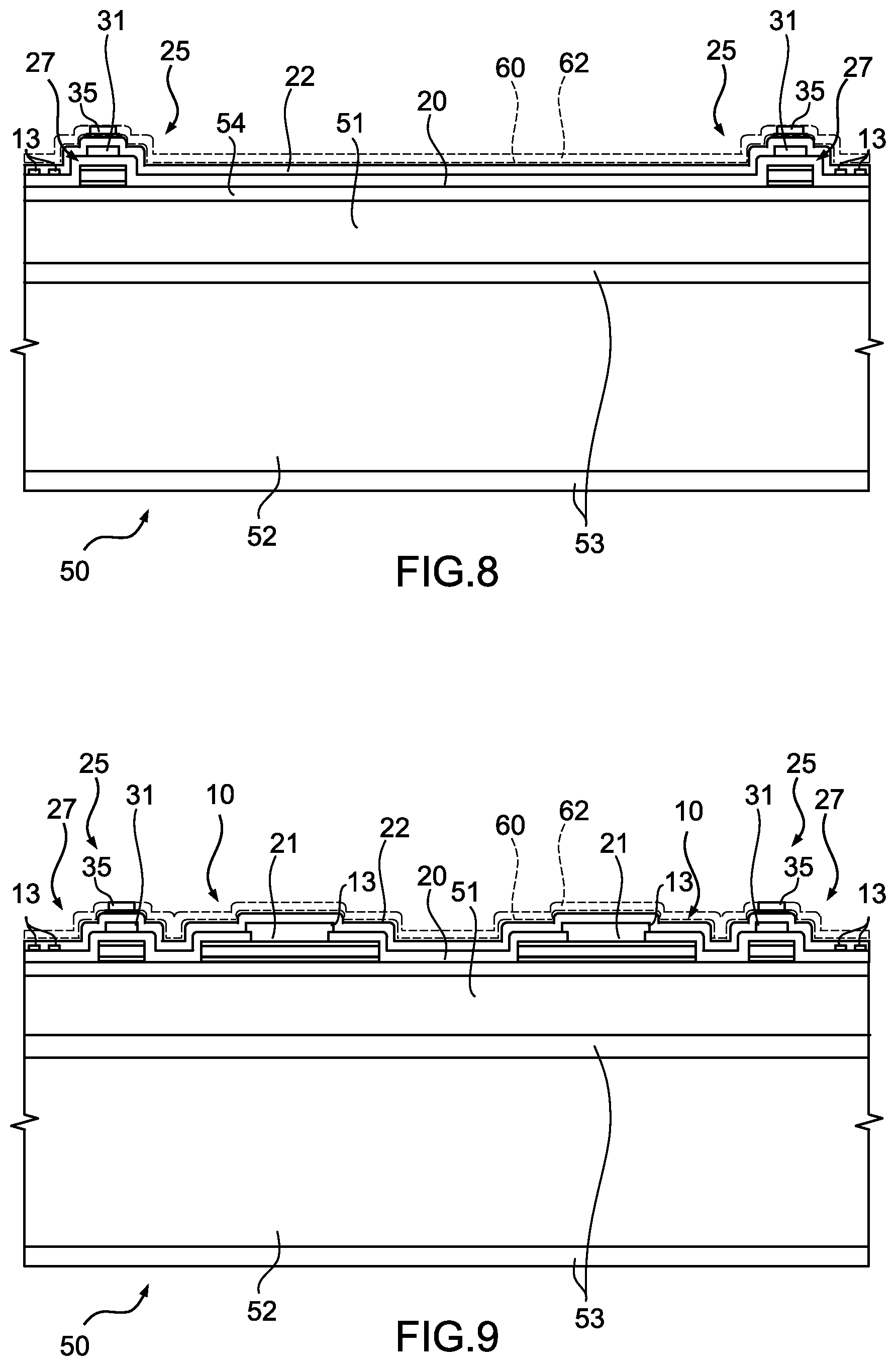 Patent US12619065 Figure 5 – Process for manufacturing a microelectromechanical mirror device and microelectromechanical mirror device