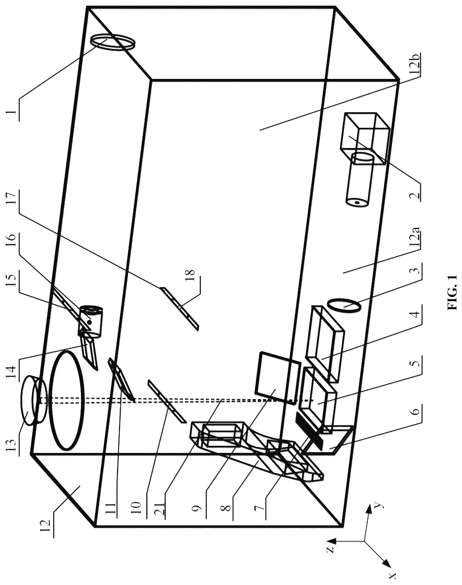 Patent US12619069 Figure 1 – Schlieren system for in-situ/online monitoring of spatter in large-area melt pool