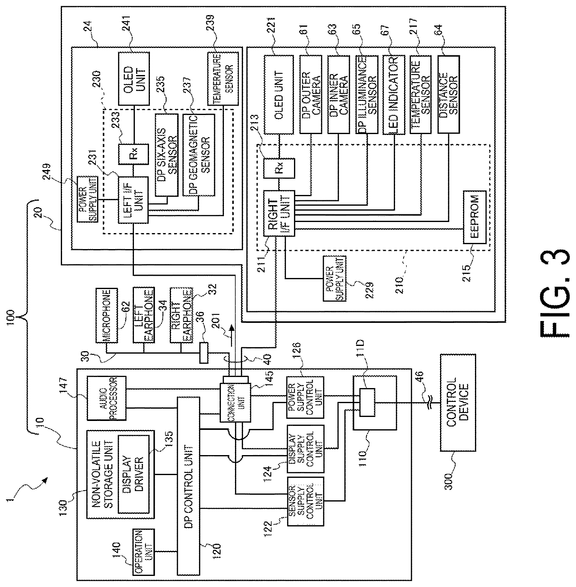 Patent US12619073 Figure 3 – Control device, control method for head-mounted display device, and program