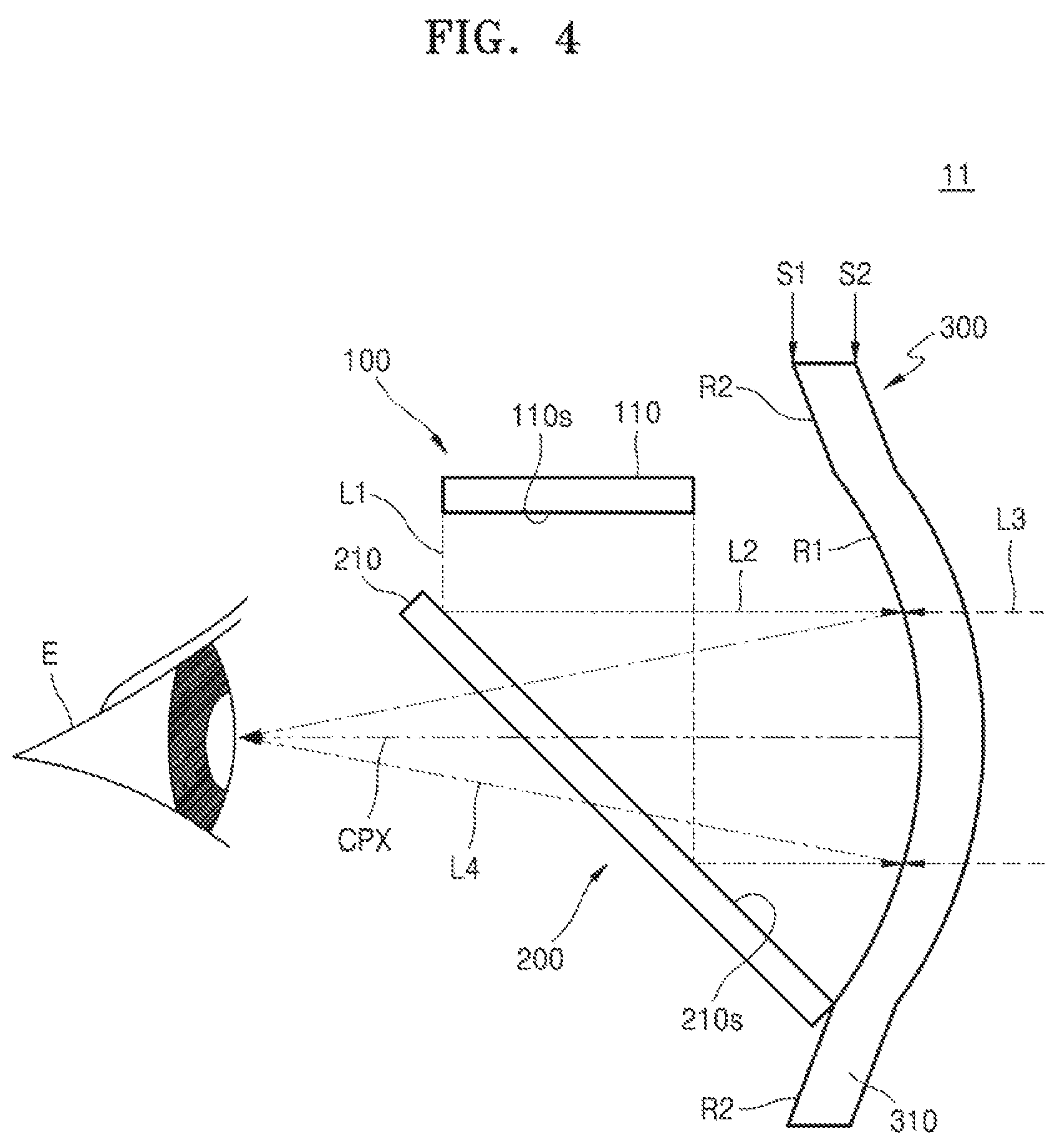 Patent US12619074 Figure 4 – See-through type display device and glasses type augmented reality device including the same