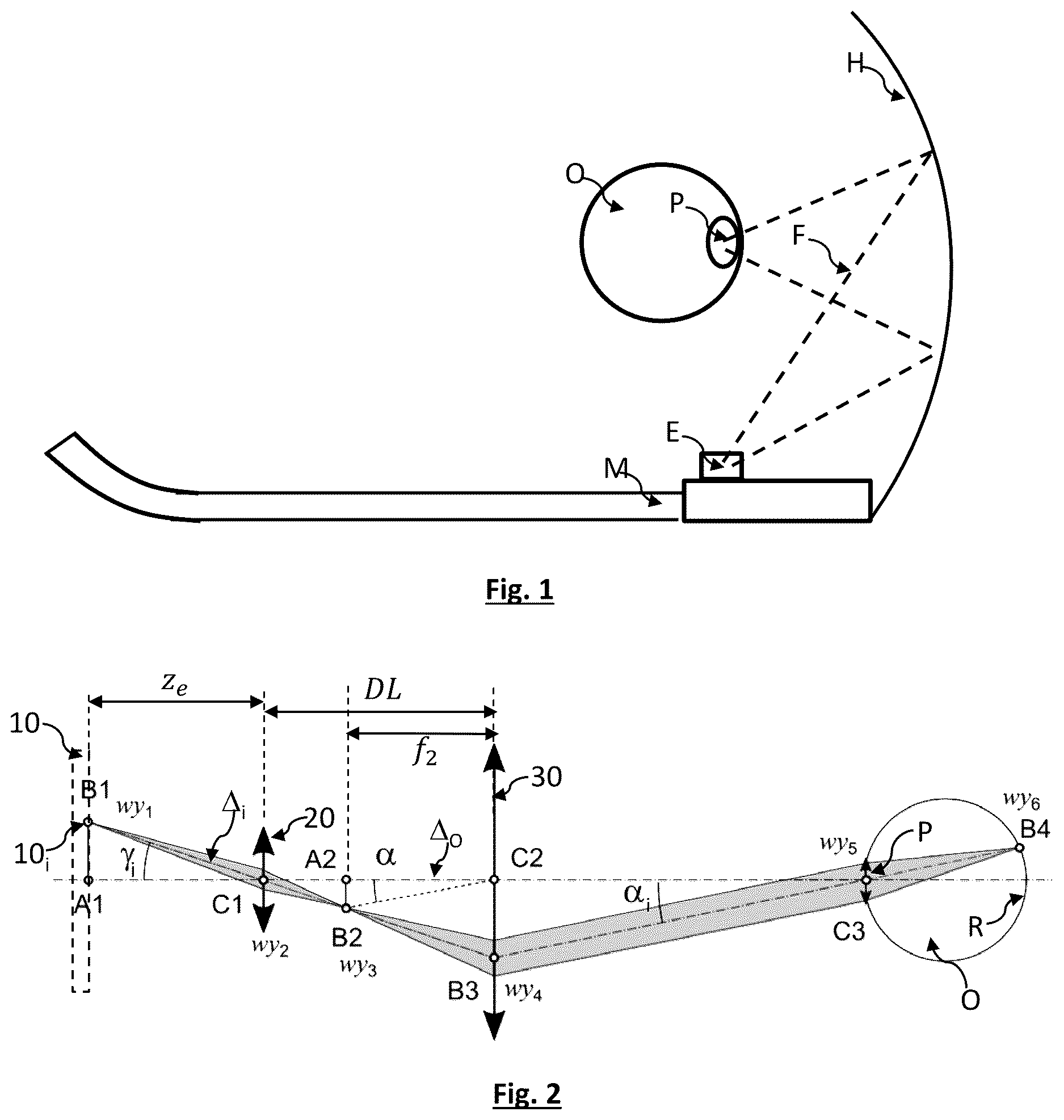 Patent US12619078 — Device for projecting an image formed by a screen — Figure 1