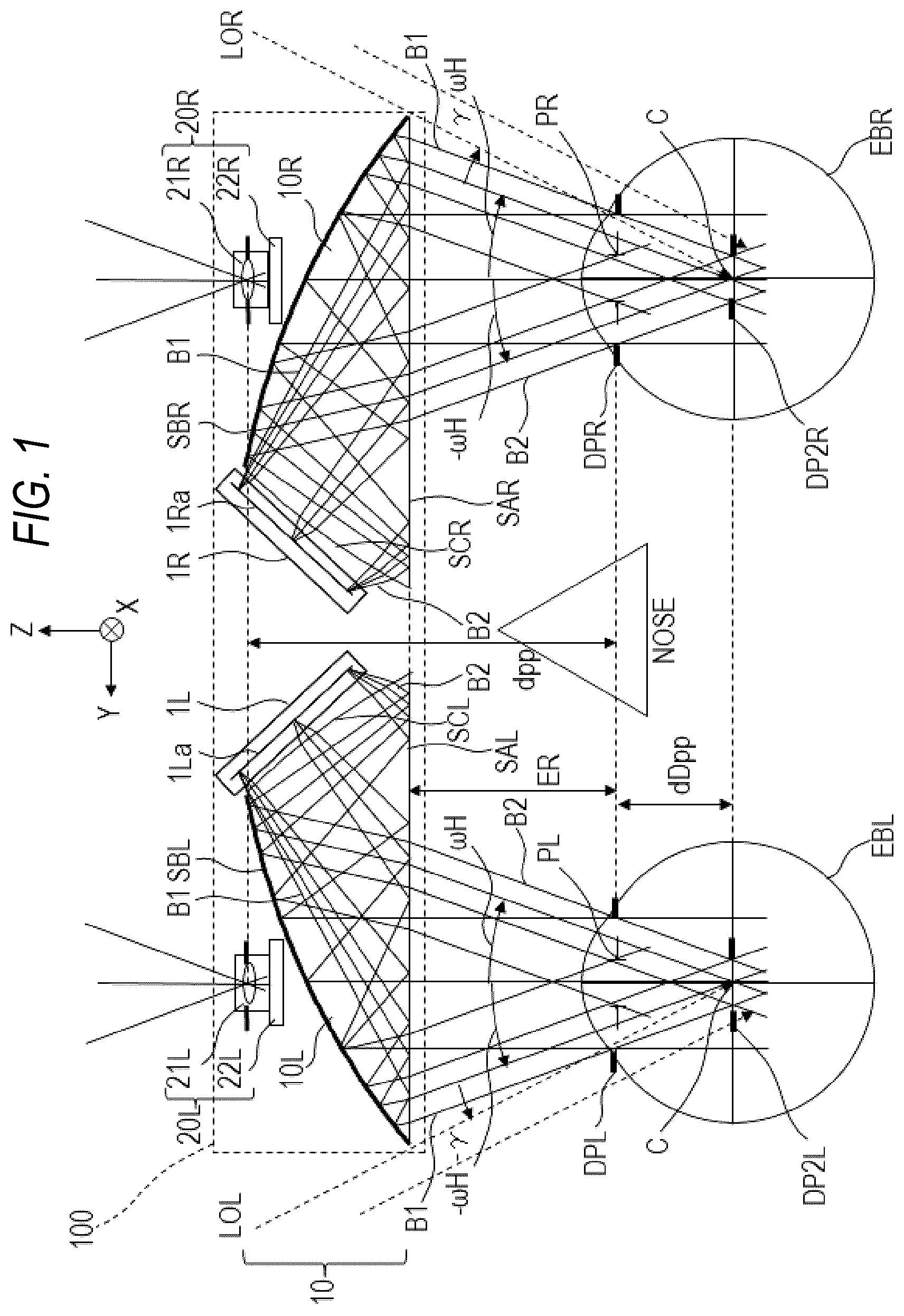 Patent US12619082 Figure 1 – Display apparatus