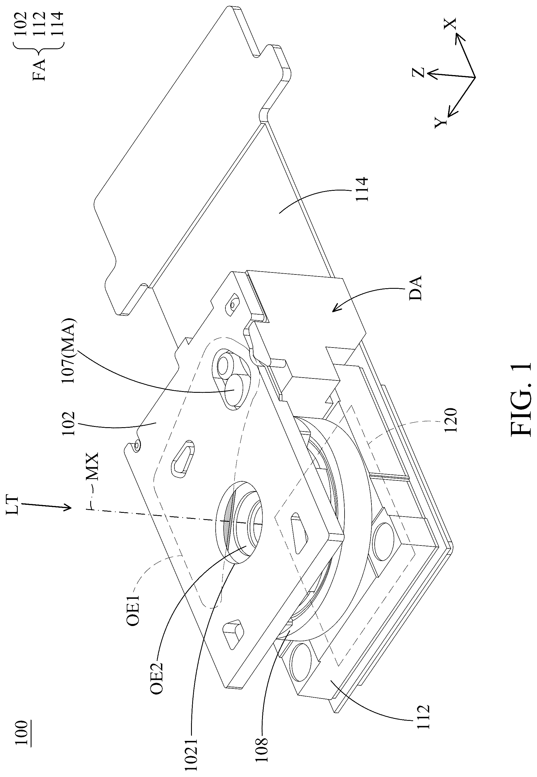 Patent US12619085 Figure 1 – Optical system