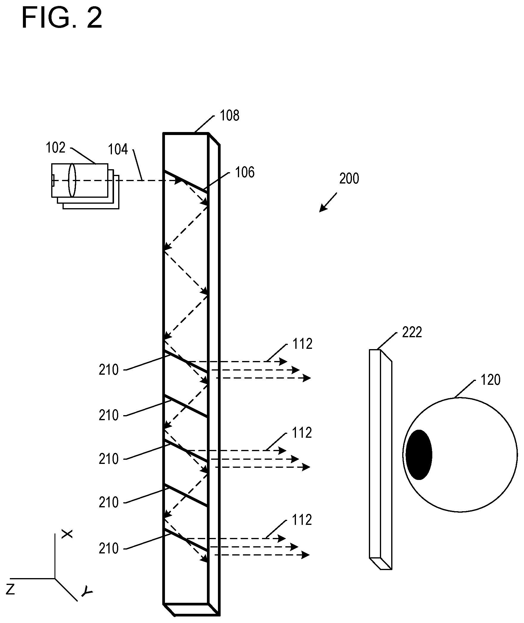 Patent US12619086 Figure 2 – Near-eye display systems utilizing an array of projectors