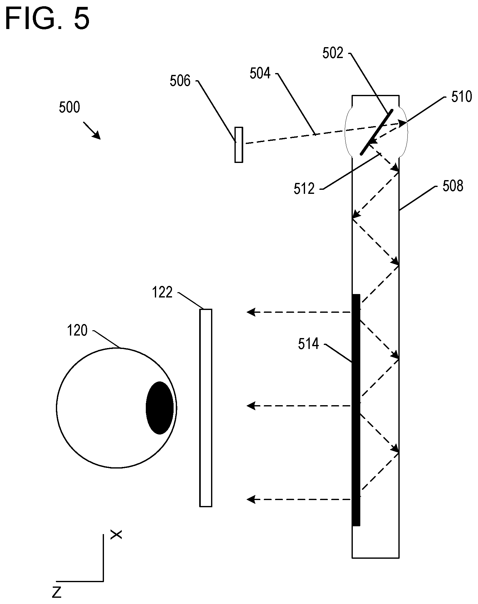 Patent US12619086 Figure 5 – Near-eye display systems utilizing an array of projectors