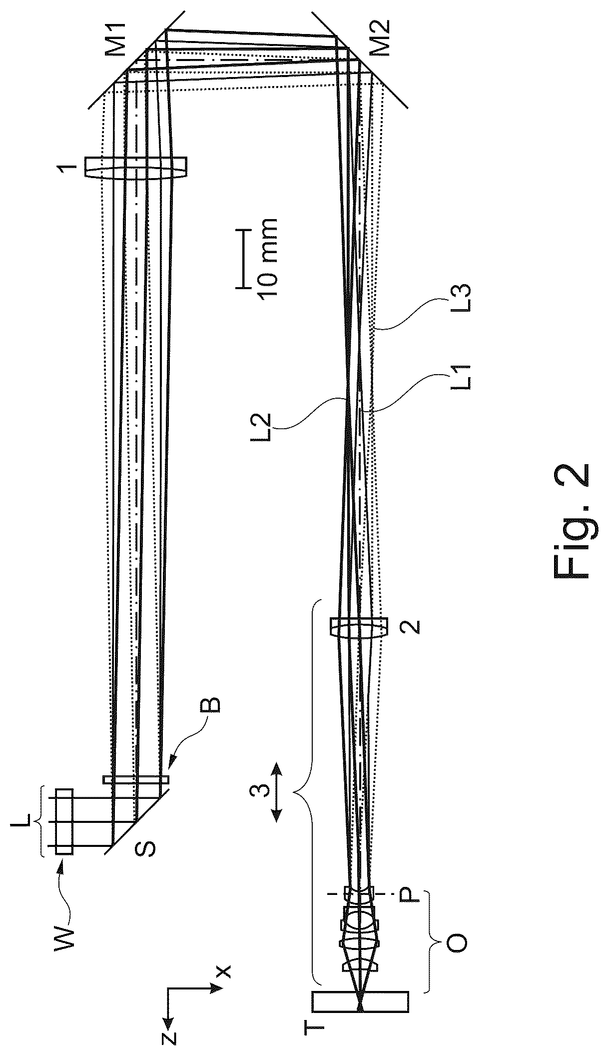 Patent US12619090 Figure 2 – Multibeam 3-D focus generator