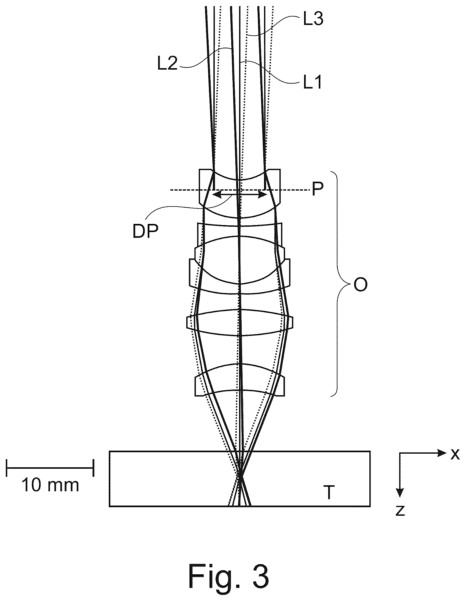 Patent US12619090 Figure 3 – Multibeam 3-D focus generator