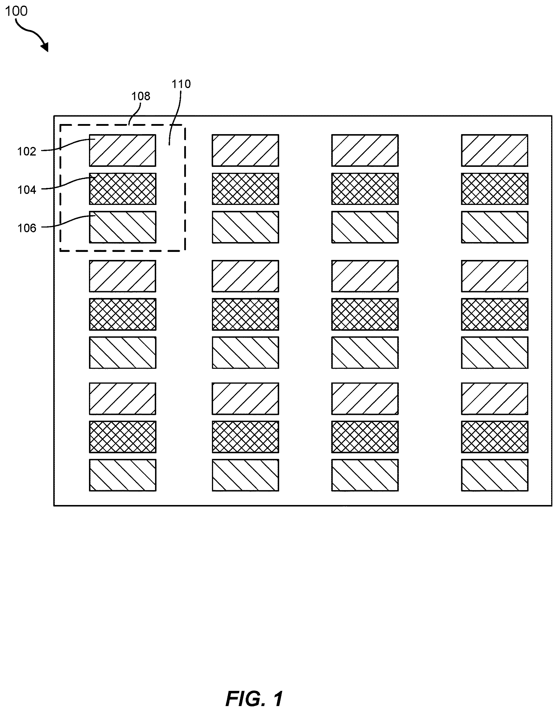 Patent US12619094 Figure 1 – Systems and methods for increasing display system fill factor