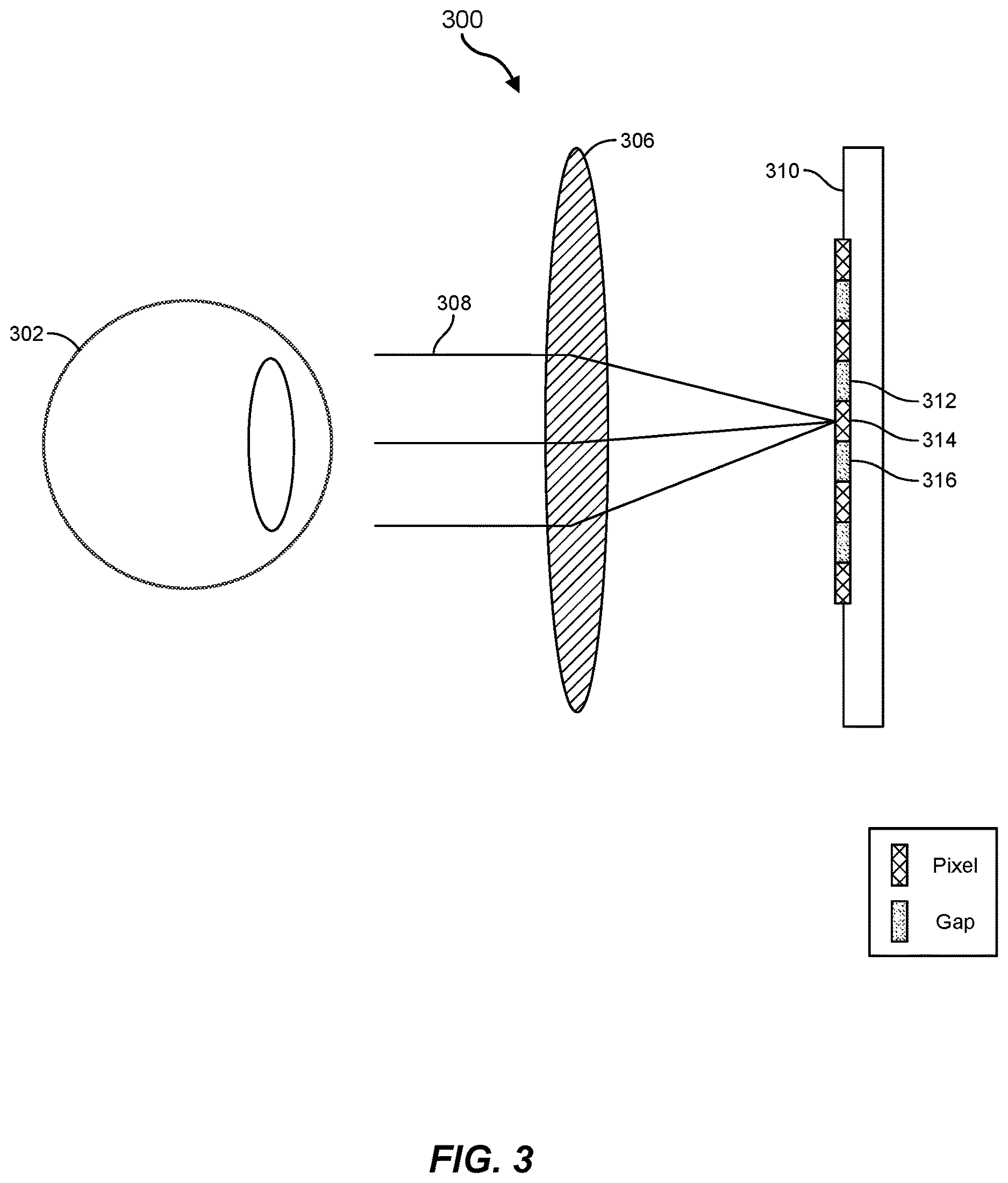 Patent US12619094 Figure 3 – Systems and methods for increasing display system fill factor