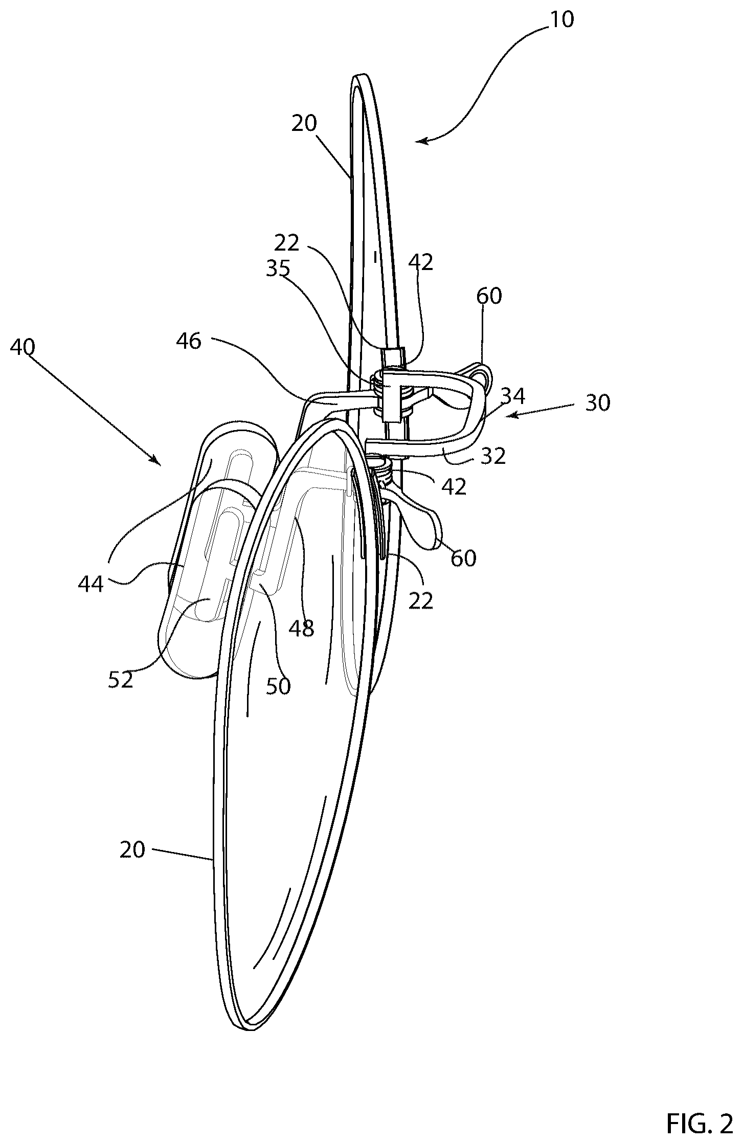 Patent US12619098 Figure 2 – Eyeglasses retention mechanism