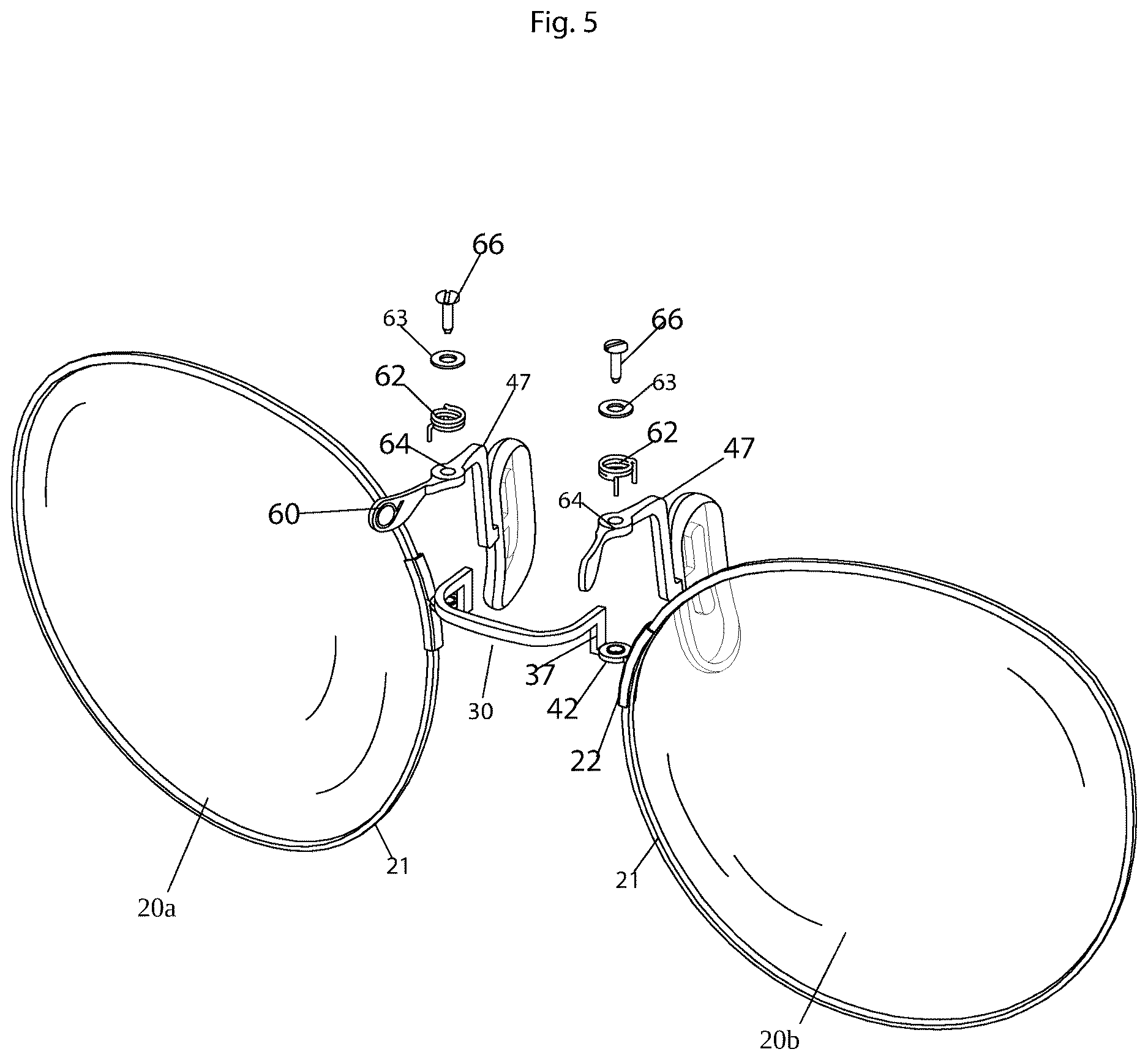 Patent US12619098 Figure 5 – Eyeglasses retention mechanism