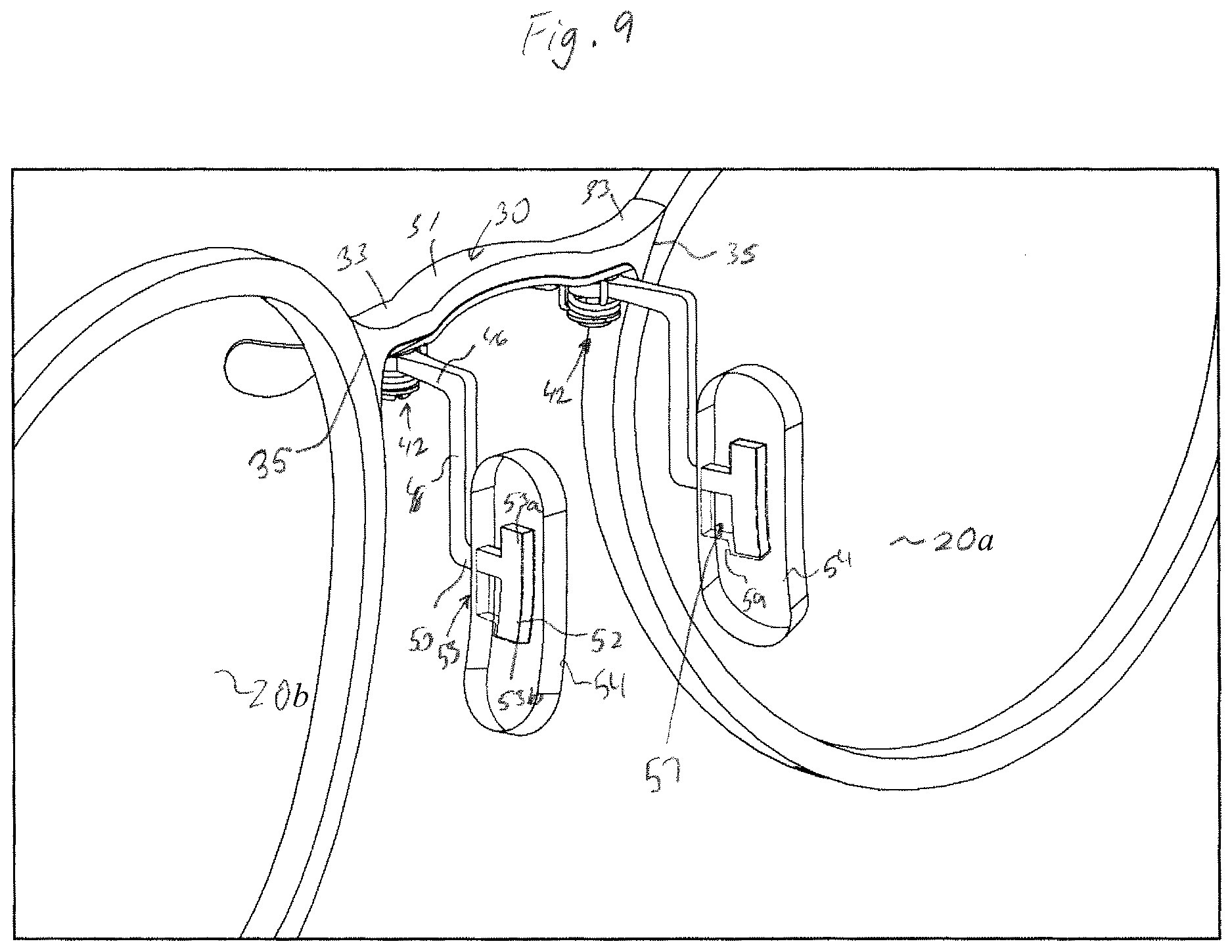 Patent US12619098 Figure 9 – Eyeglasses retention mechanism