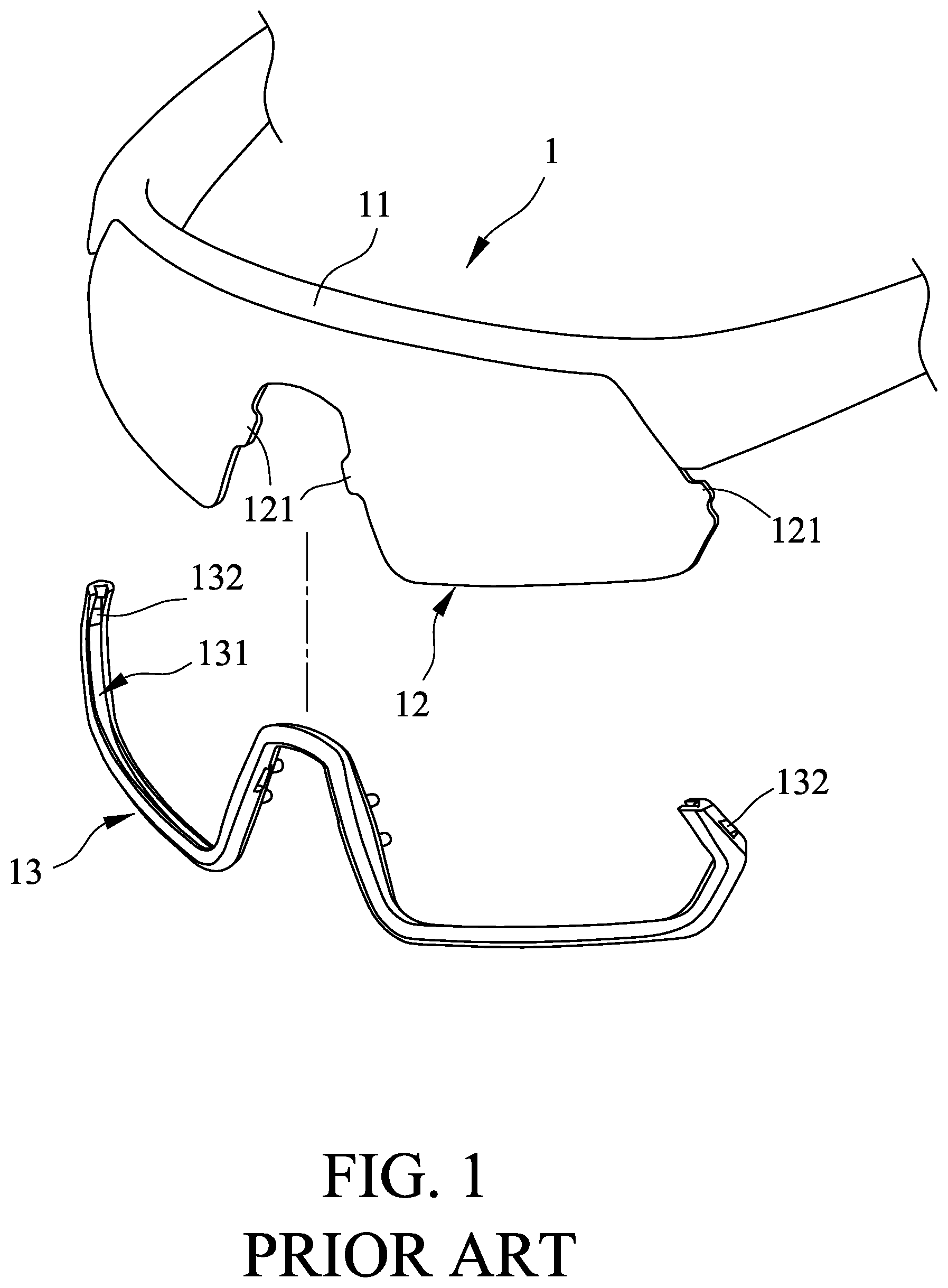 Patent US12619099 Figure 1 – Quick release mechanism for eyeglasses