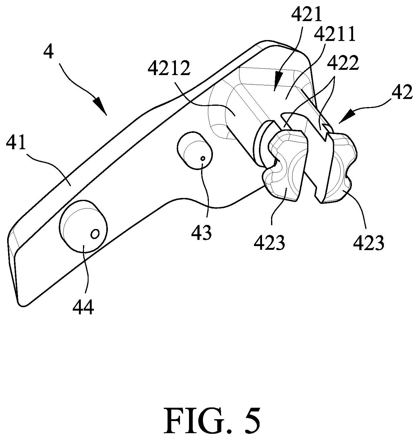 Patent US12619099 Figure 5 – Quick release mechanism for eyeglasses