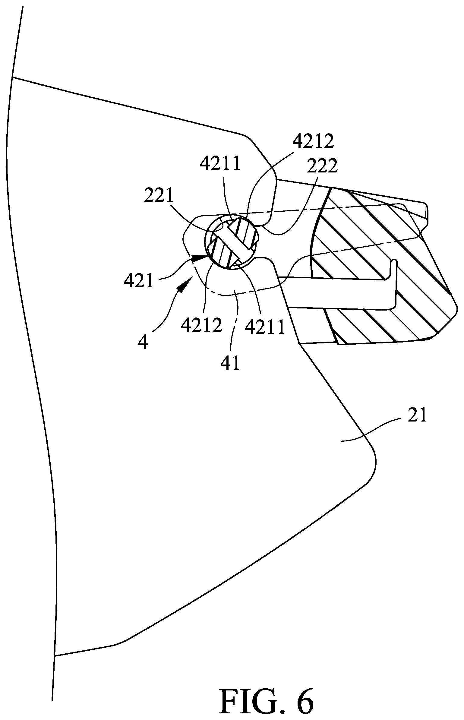 Patent US12619099 Figure 6 – Quick release mechanism for eyeglasses