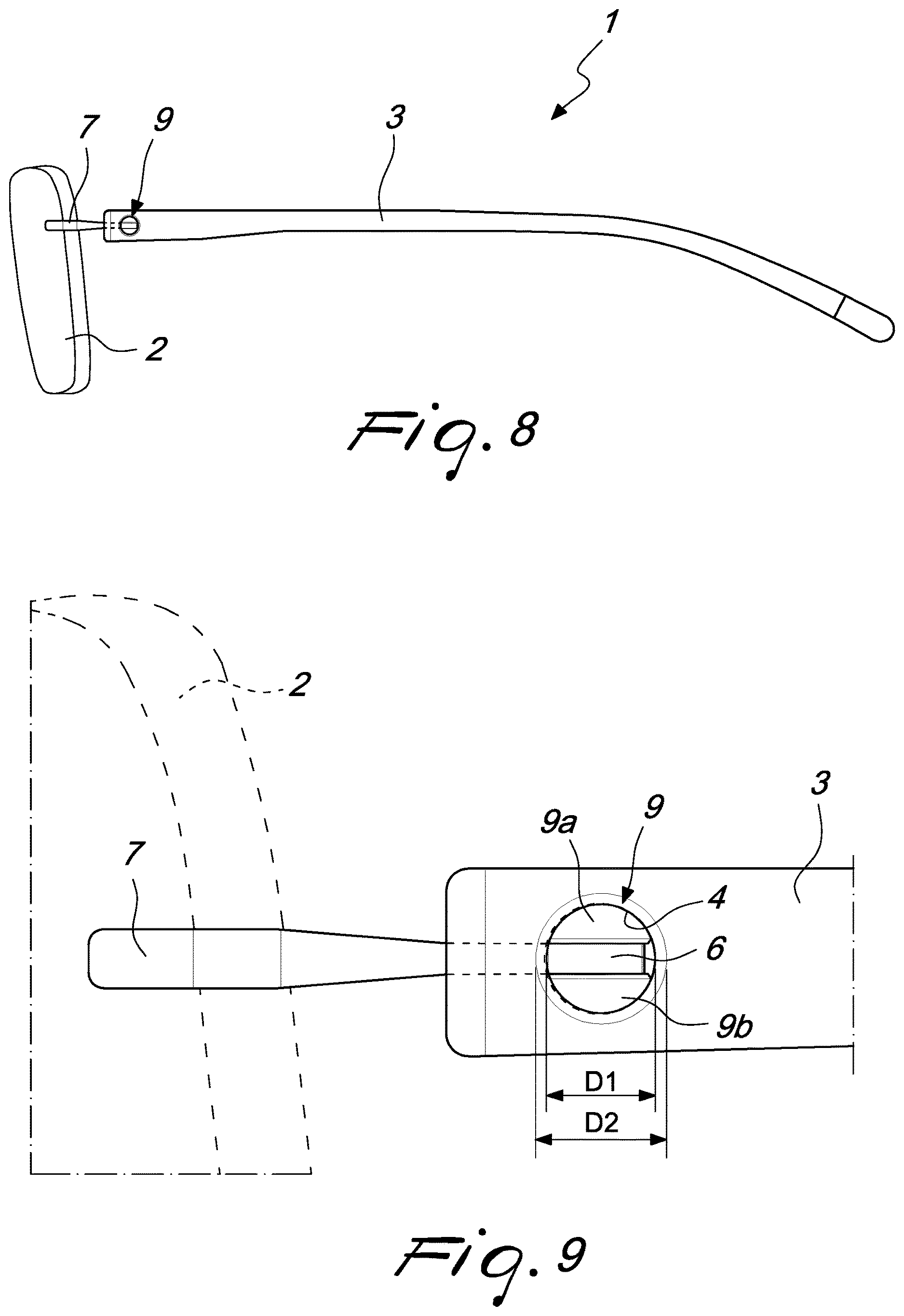 Patent US12619100 Figure 4 – Eyeglasses with simplified hinge