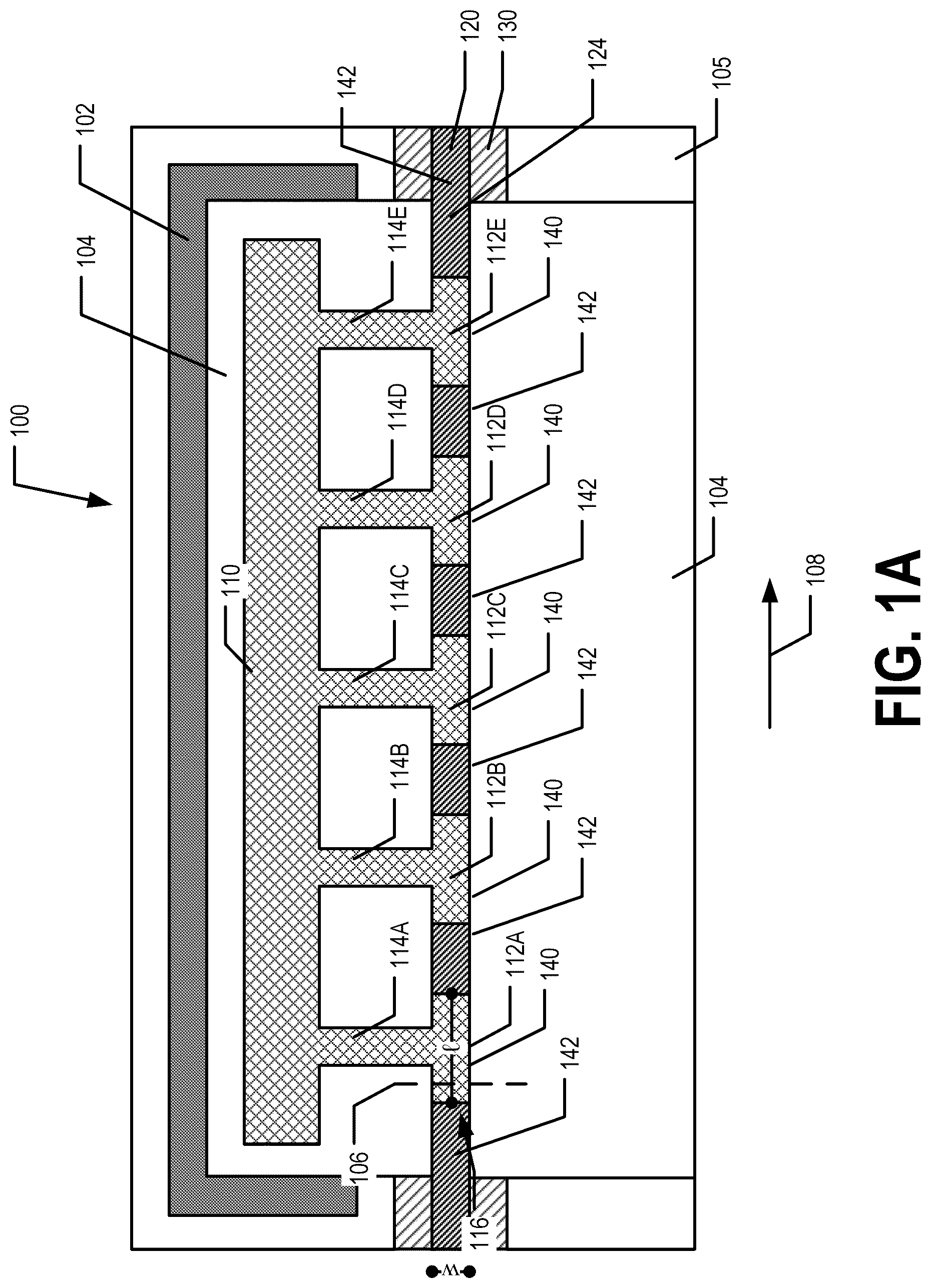 Patent US12619108 Figure 1 – High bandwidth travelling wave electro absorption modulator (EAM) chip