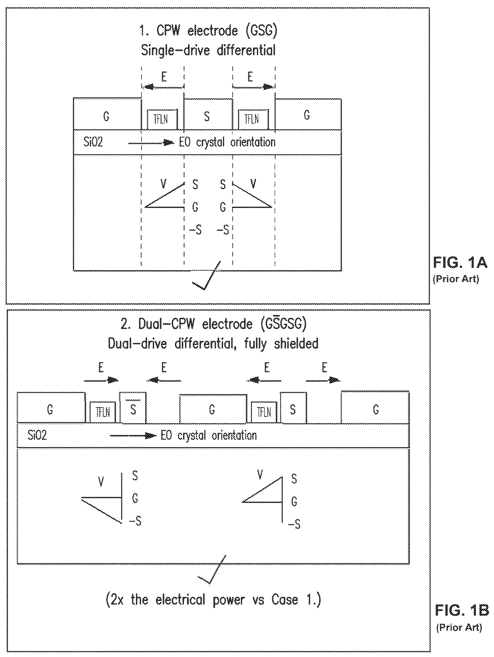 Patent US12619109 Figure 1 – Differential drive modulator structures for a linear electro-optic platform