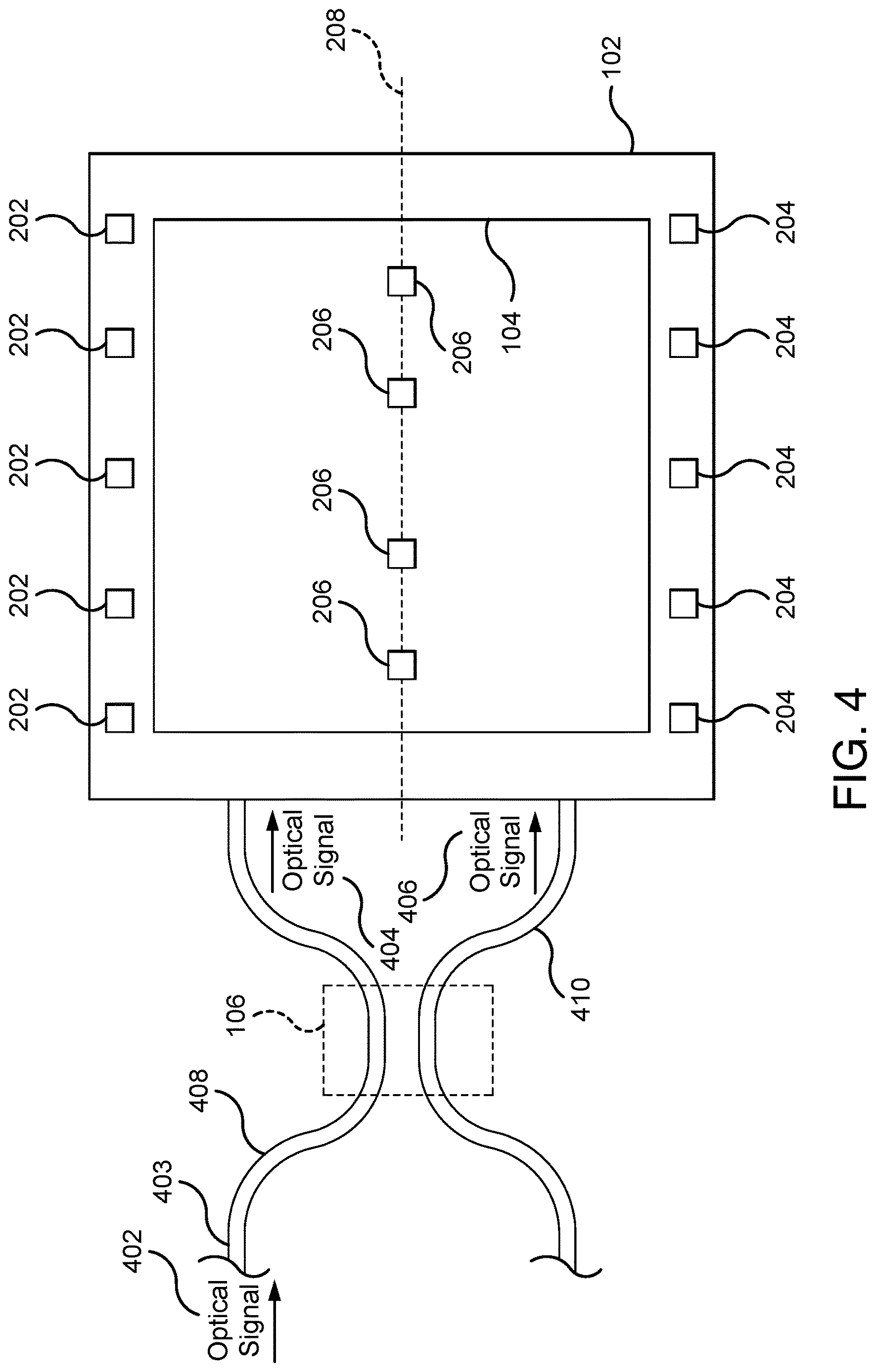Patent US12619120 Figure 4 – Photodetector with split inputs
