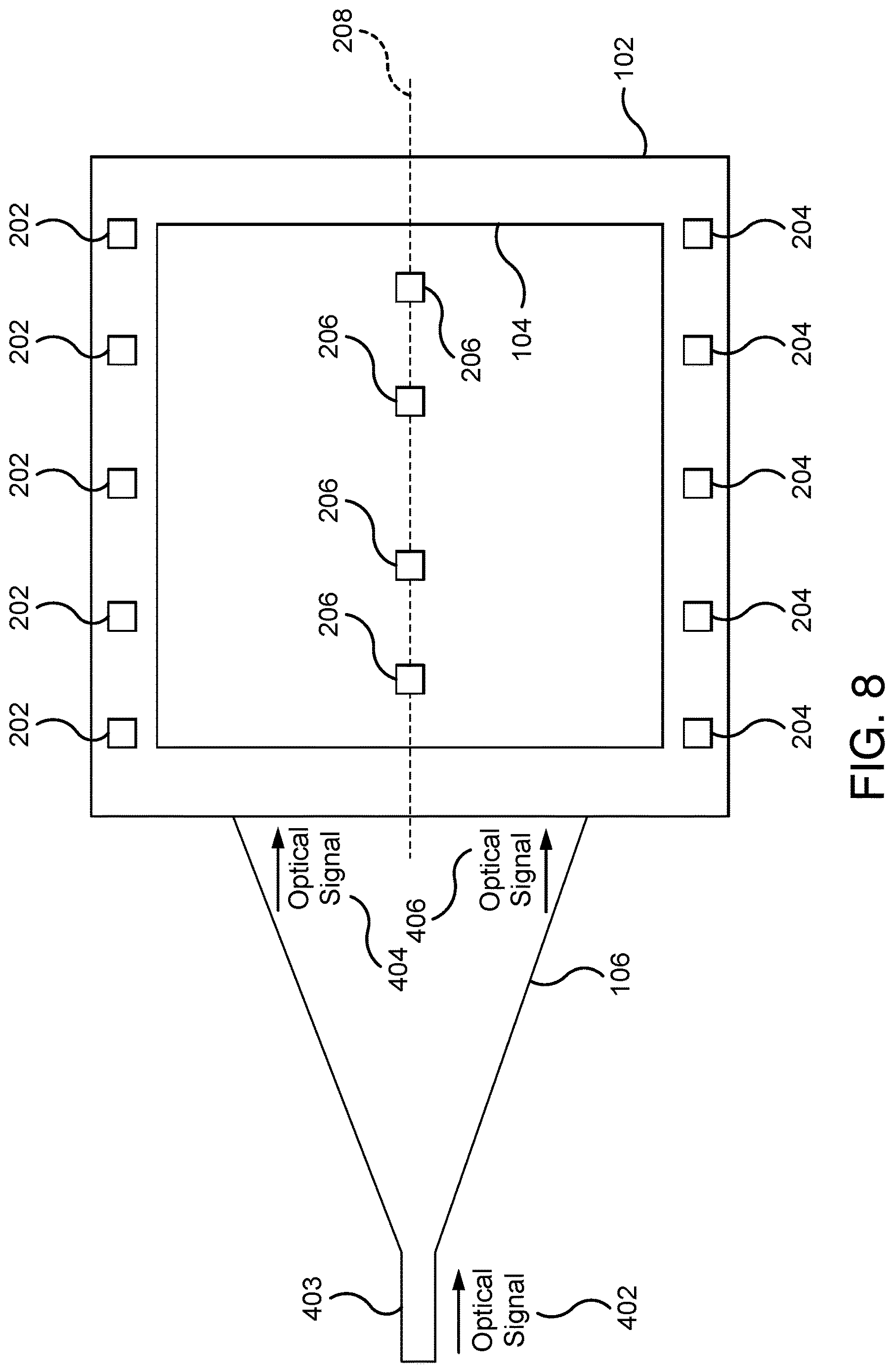 Patent US12619120 Figure 8 – Photodetector with split inputs