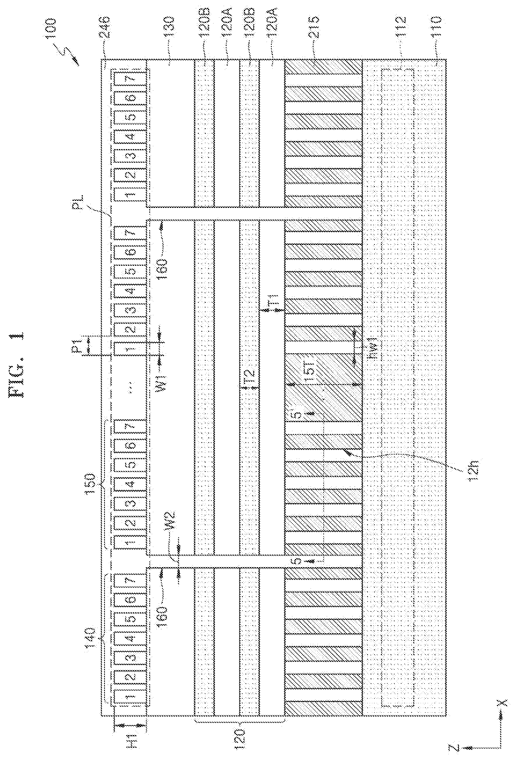 Patent US12619122 Figure 1 – Spatial light modulators, methods of operating and manufacturing the same, and apparatus including spatial light modulator