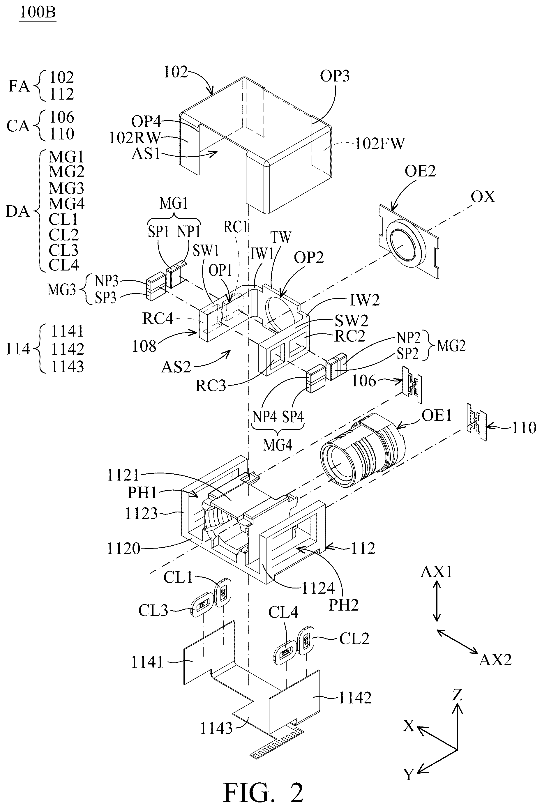 Patent US12619127 Figure 2 – Optical element driving mechanism