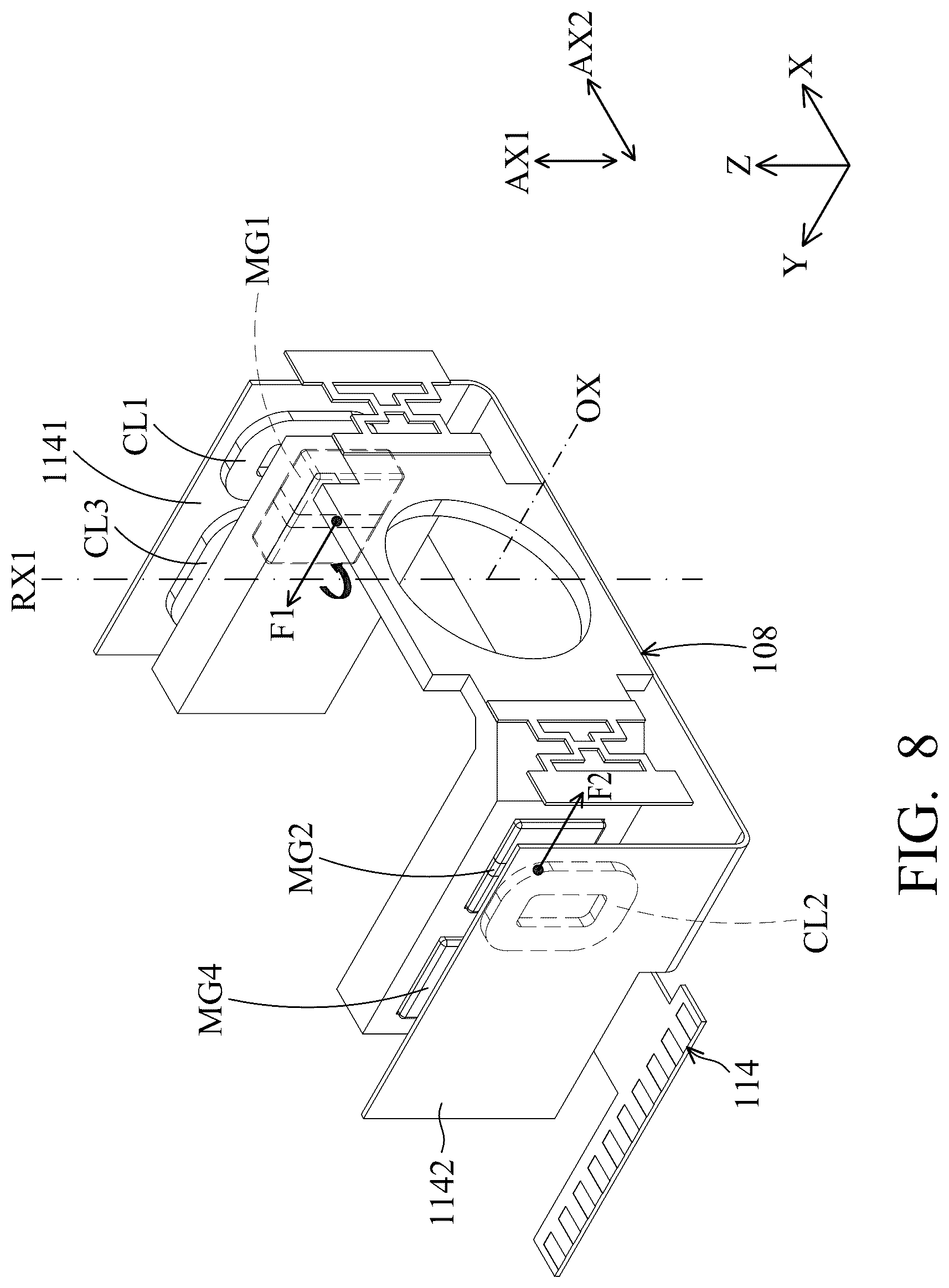 Patent US12619127 Figure 8 – Optical element driving mechanism