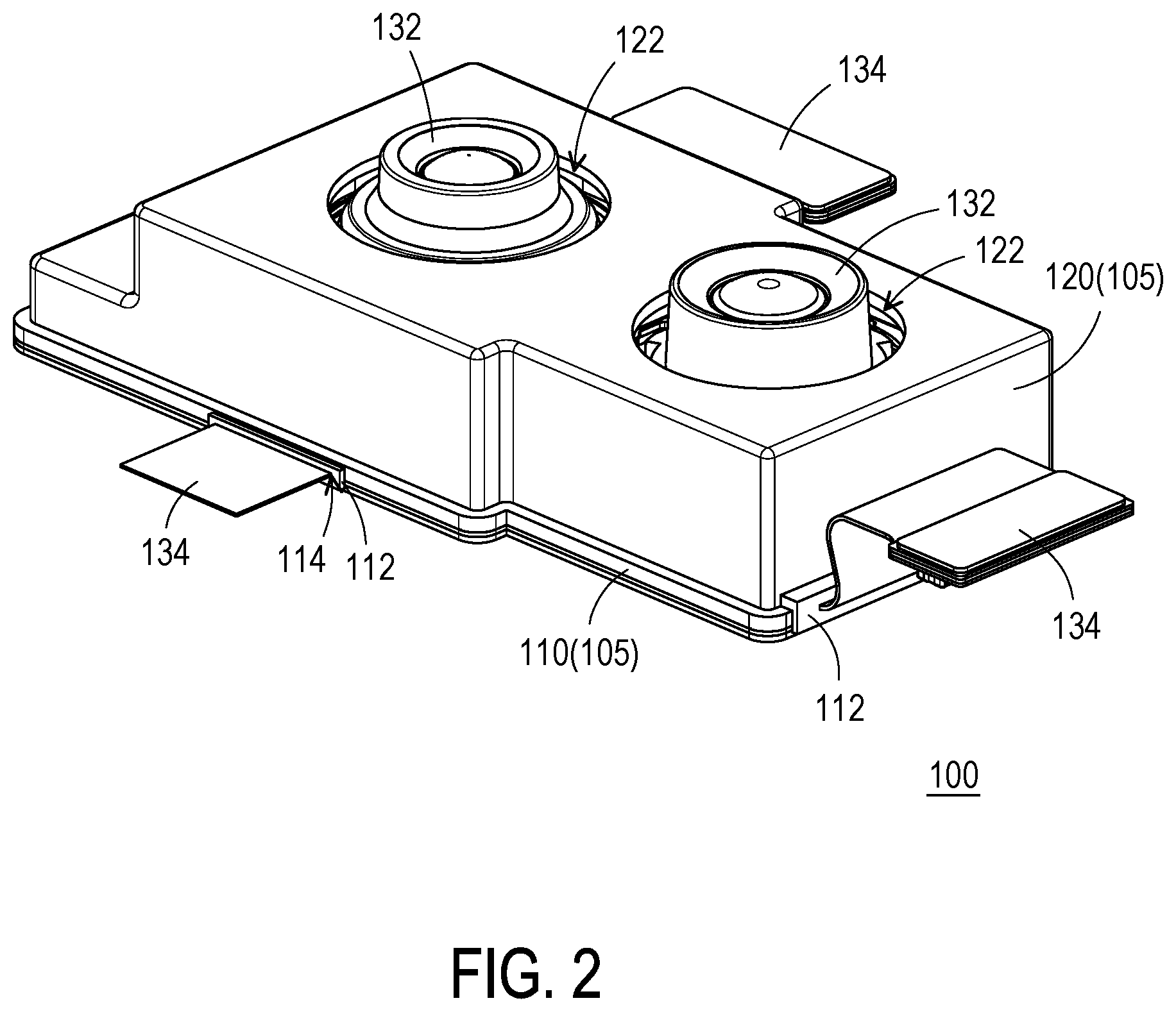 Patent US12619129 Figure 2 – Camera module and method for assembling the same