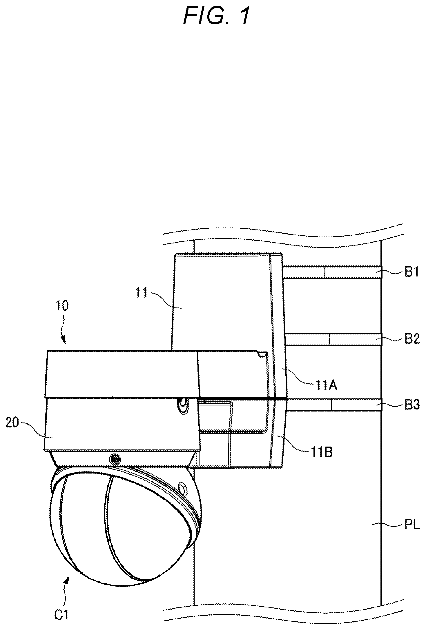 Patent US12619133 Figure 1 – Attachment member for camera