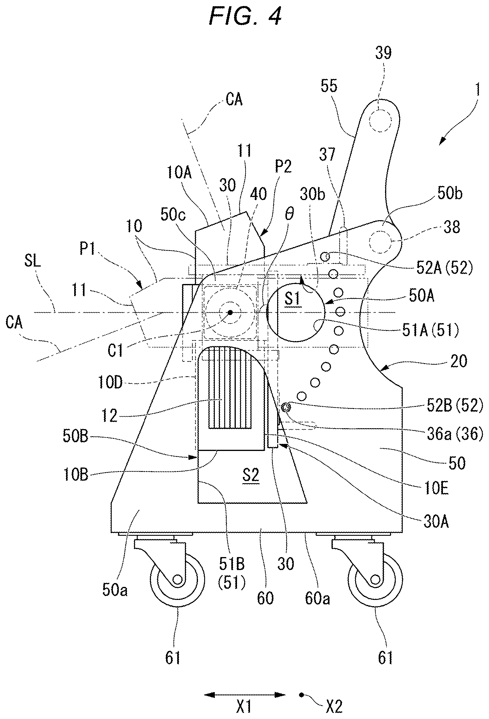 Patent US12619136 Figure 4 – Display apparatus supporting stand and projection system
