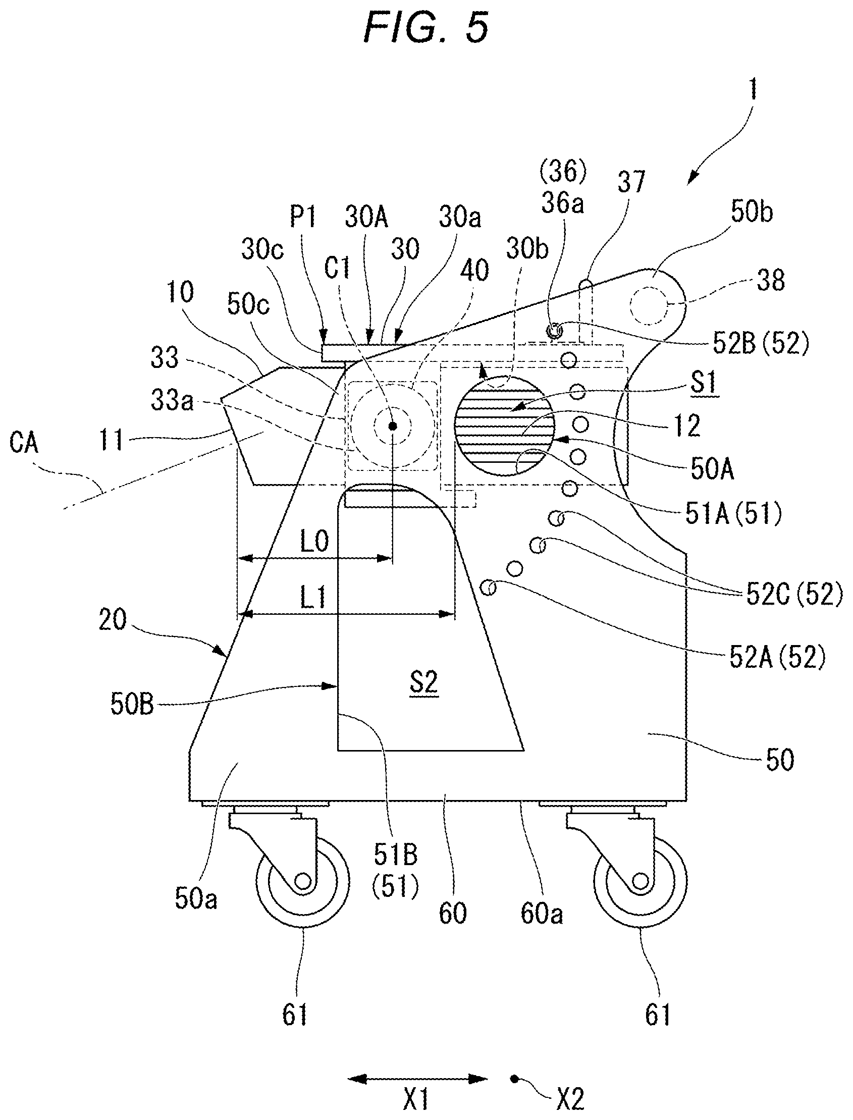 Patent US12619136 Figure 5 – Display apparatus supporting stand and projection system