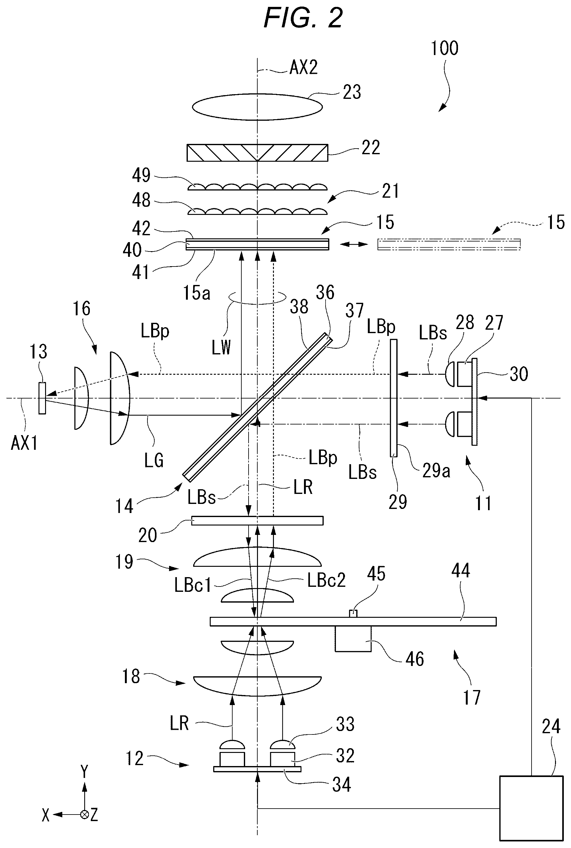 Patent US12619140 Figure 2 – Light source apparatus and projector